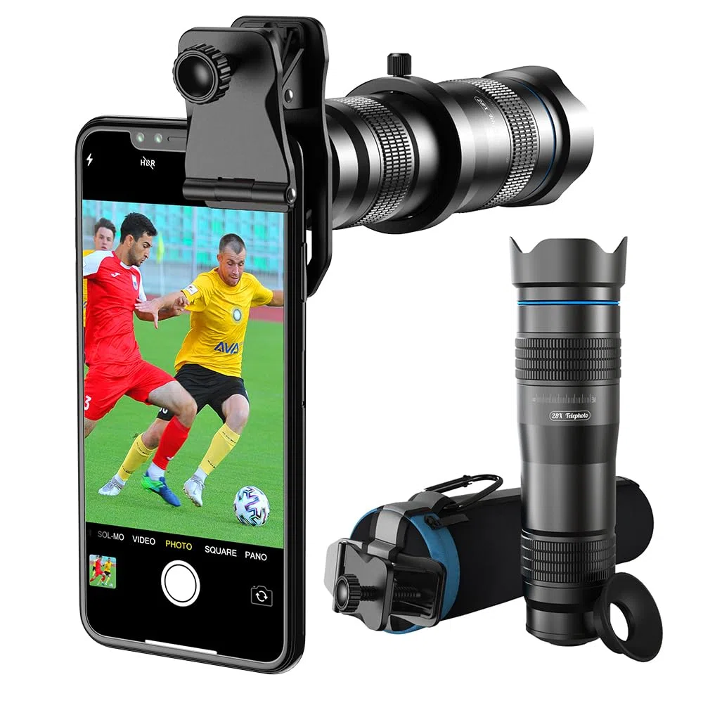 Apexel teleobiettivo per smartphone,obiettivo per smartphone ad alta potenza 28x HD Funziona con iPhone Samsung Pixel Android Qualsiasi smartphone