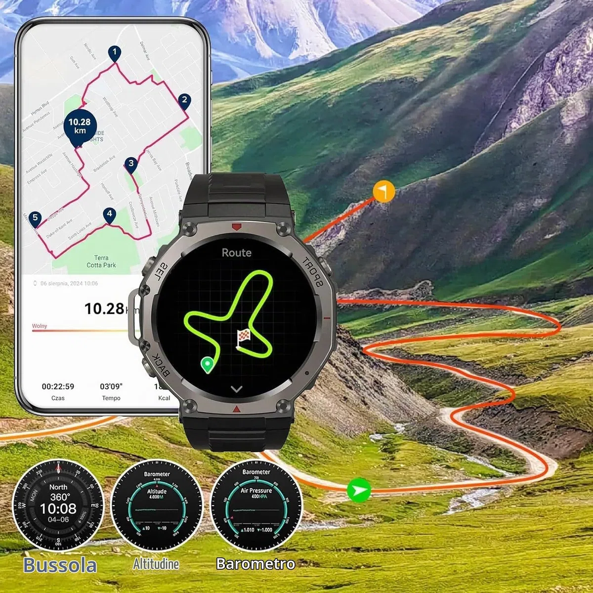 Sekoda GPS Sports Smartwatch Dual Frequency,Sekoda GPS Smartwatch (Nero)