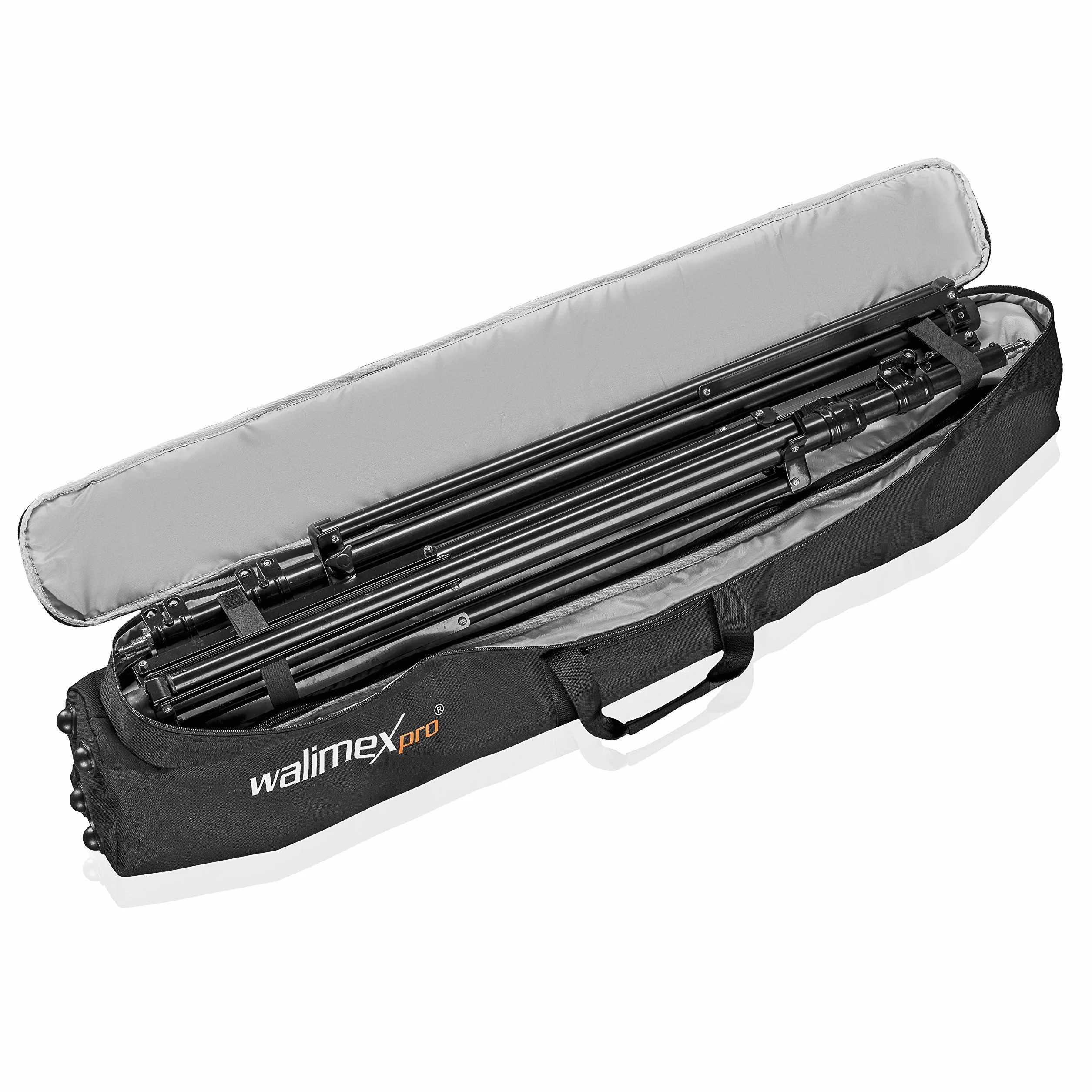 walimex pro Borsa fotografica Guardian, 1100 x 220 x 220 mm, Borsone fotografico con divisori, imbottitura, tracolla e cerniere, per stativi, flash da studio e fotocamere