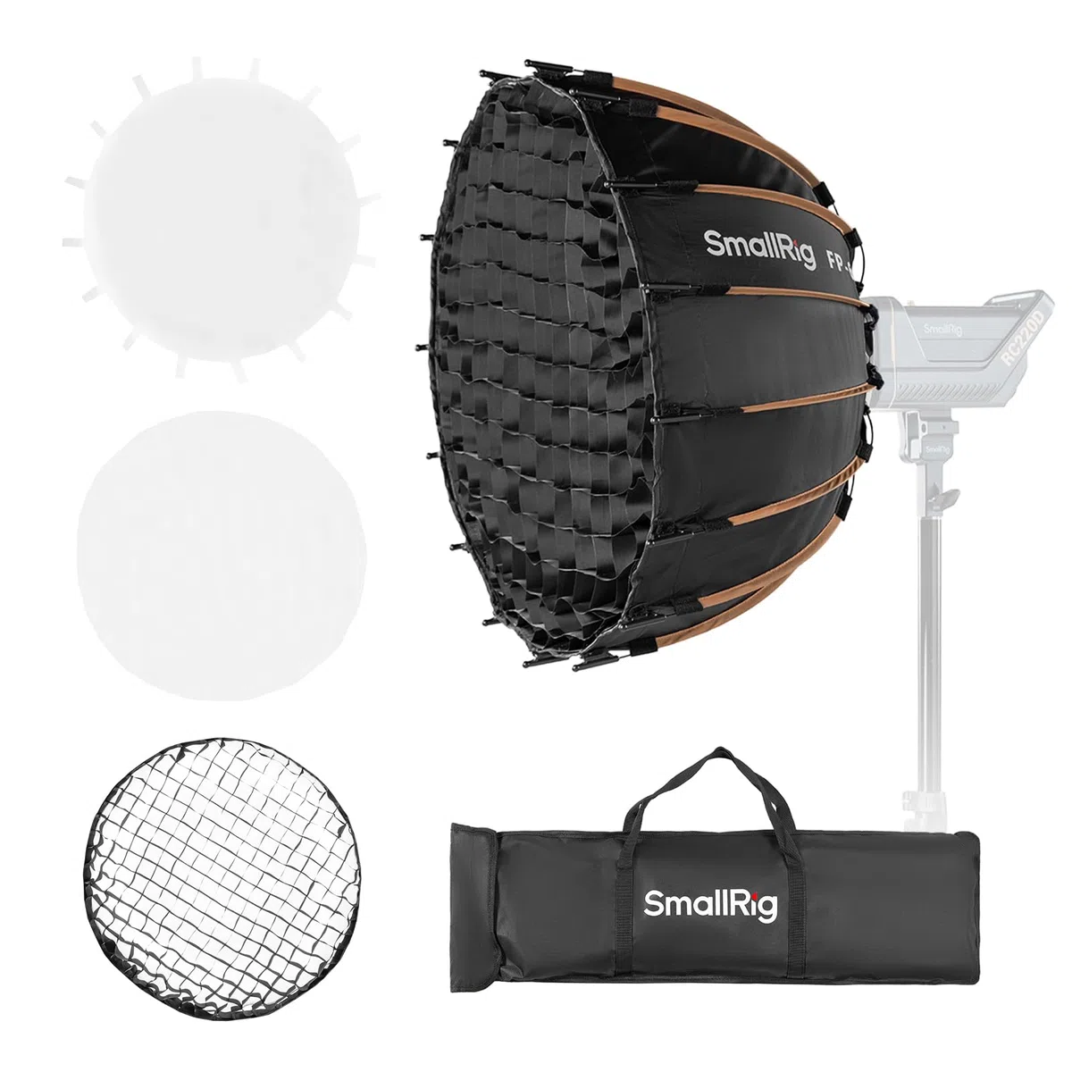 SmallRig FP-60 Parabolic Softbox, Bowens Mount, Quick-Setup, Dual Diffusion with Grid, 5396