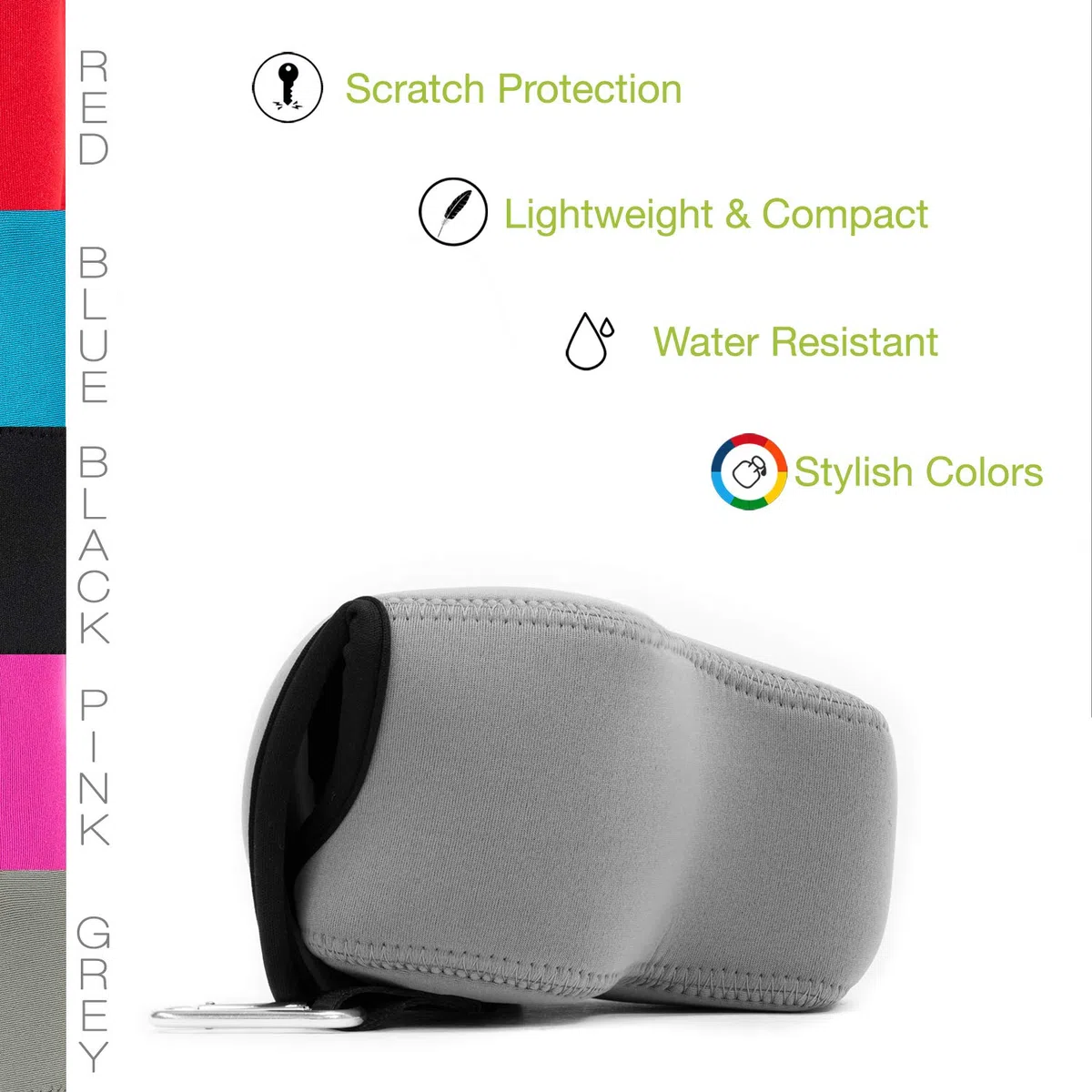 Megagear MG1166 Custodia in Neoprene compatibilie con Panasonic Lumix DC-FZ82, DC-FZ70, FZ72, Grigio