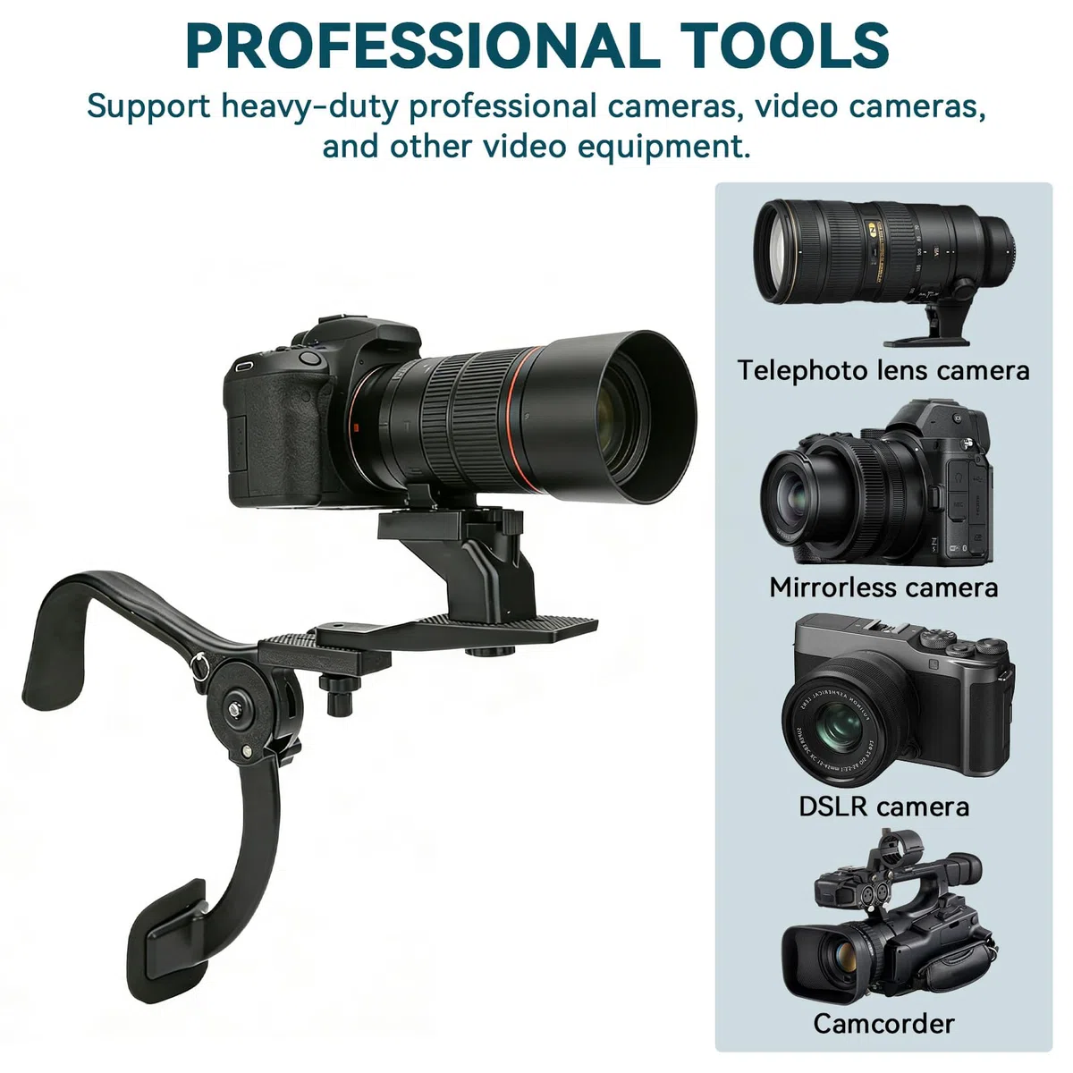 Kit Attrezzatura da Spalla Per Fotocamere E Videocamere, SR-500 Tracolla Per Fotocamera da Esterno Nera Fotografia Spalla Ammortizzatore Staffa Supporto Stabilizzatore Rig