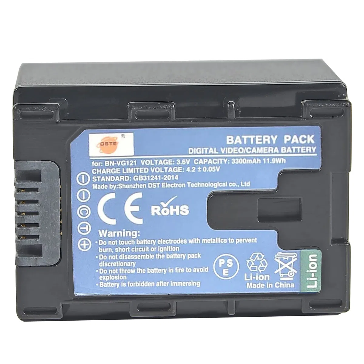 DSTE BN-VG121 Batteria di ricambio compatibile per JVC GZ-HD500 GZ-HD520 GZ-HD500 GZ-HD620 HM450 HM550