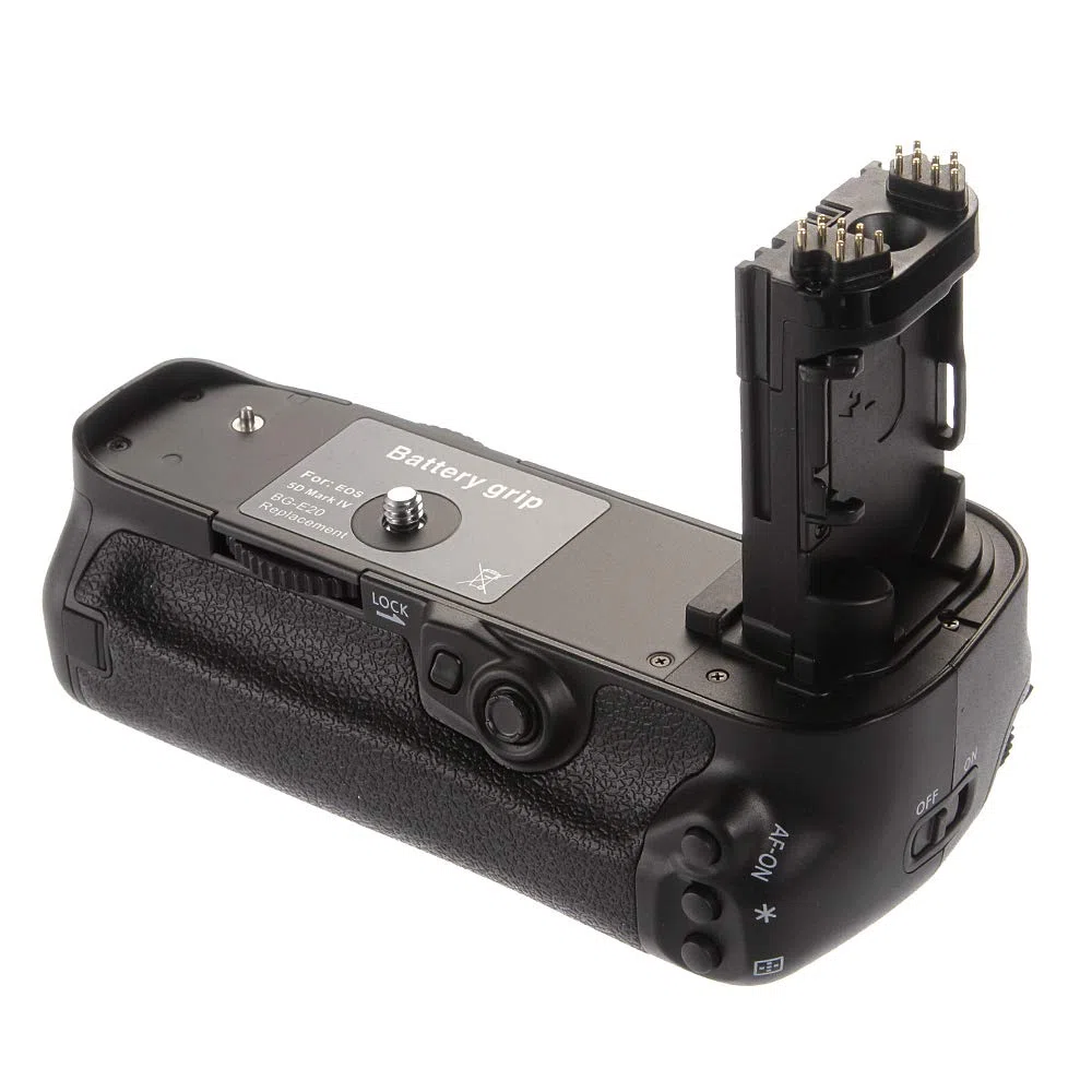Hersmay BG-E20 - Impugnatura per fotocamera Canon 5D Mark IV, impugnatura di registrazione verticale con doppio vano batteria, prestazioni avanzate ed ergonomia migliorata, contiene 2 batterie LP-E6