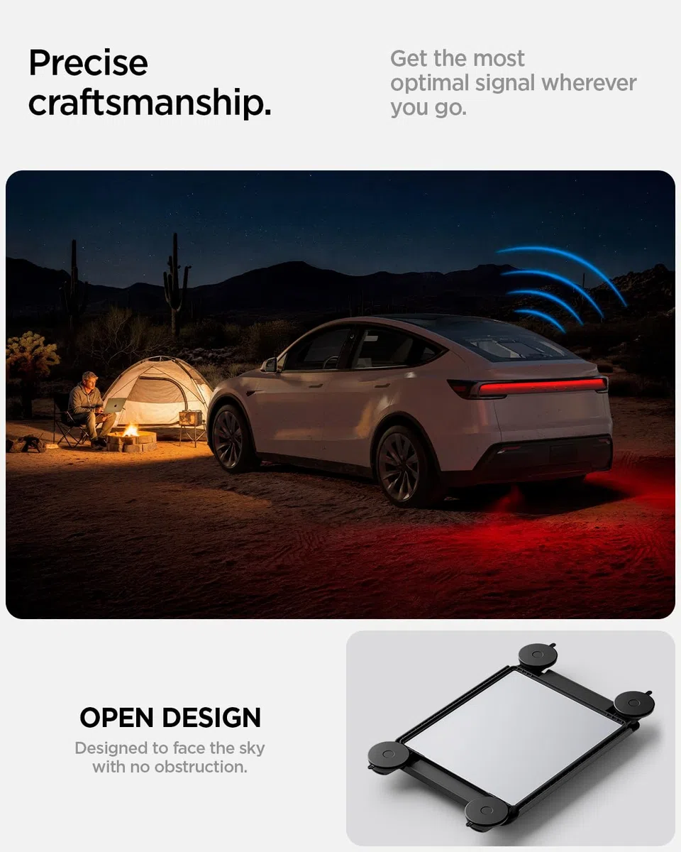 Spigen Supporto Mini Starlink – Design Antivibrazione a Sgancio Rapido con Ventose ad Alta Tenuta (Resistenza 23 kg+), Kit di Montaggio per Auto, Camper, Barche, Finestre, Vetro e Tetto Apribile