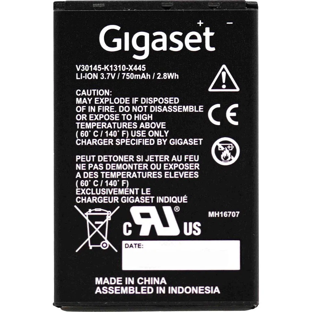 Gigaset Pro batteria SL610H/l750h Pro/sl450hx/SL450/sl450 a Go