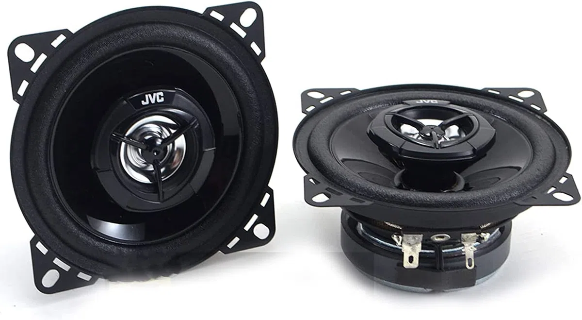 JVC CS-DR420 Altoparlante per Auto Mono, Potenza 220W, risposta in frequenza 114-23.000 Hz, cono in fibra di carbonio per un suono nitido, profondità di 45,5 mm, Nero