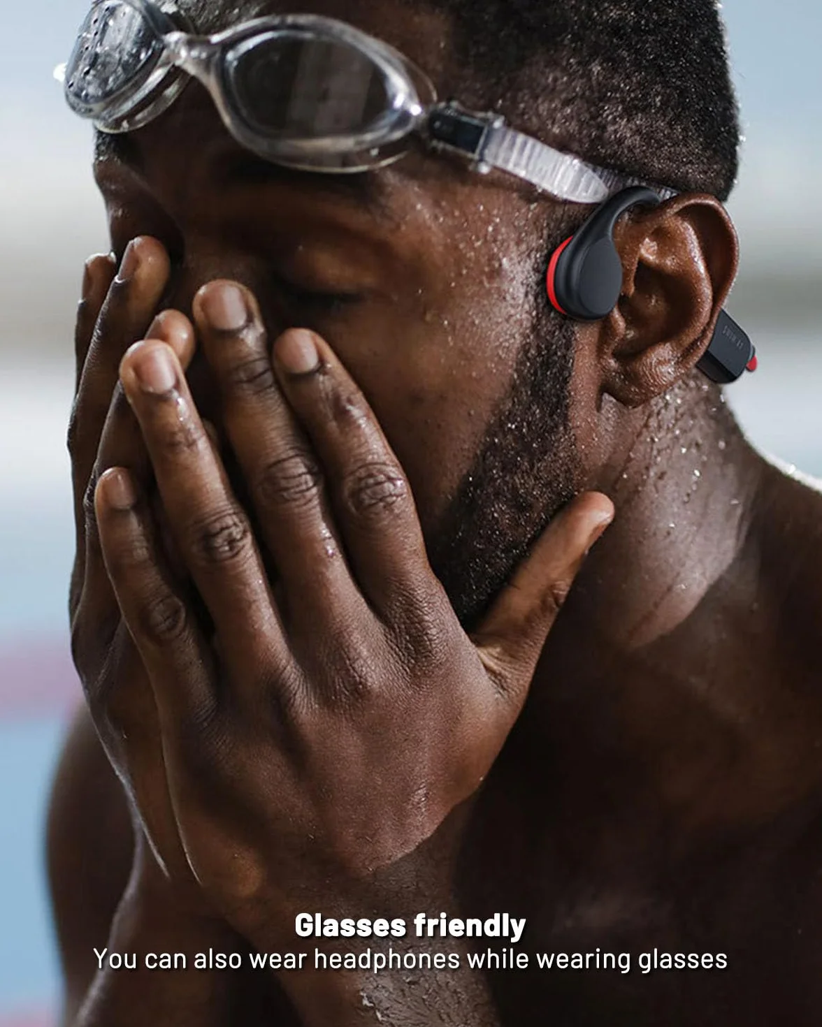 Cuffie a conduossea, IPX8, impermeabili, per nuoto, con memoria 32G, Bluetooth 5.3, cuffie sportive con microfono senza fili, per corsa, nuoto, ciclismo, allenamento