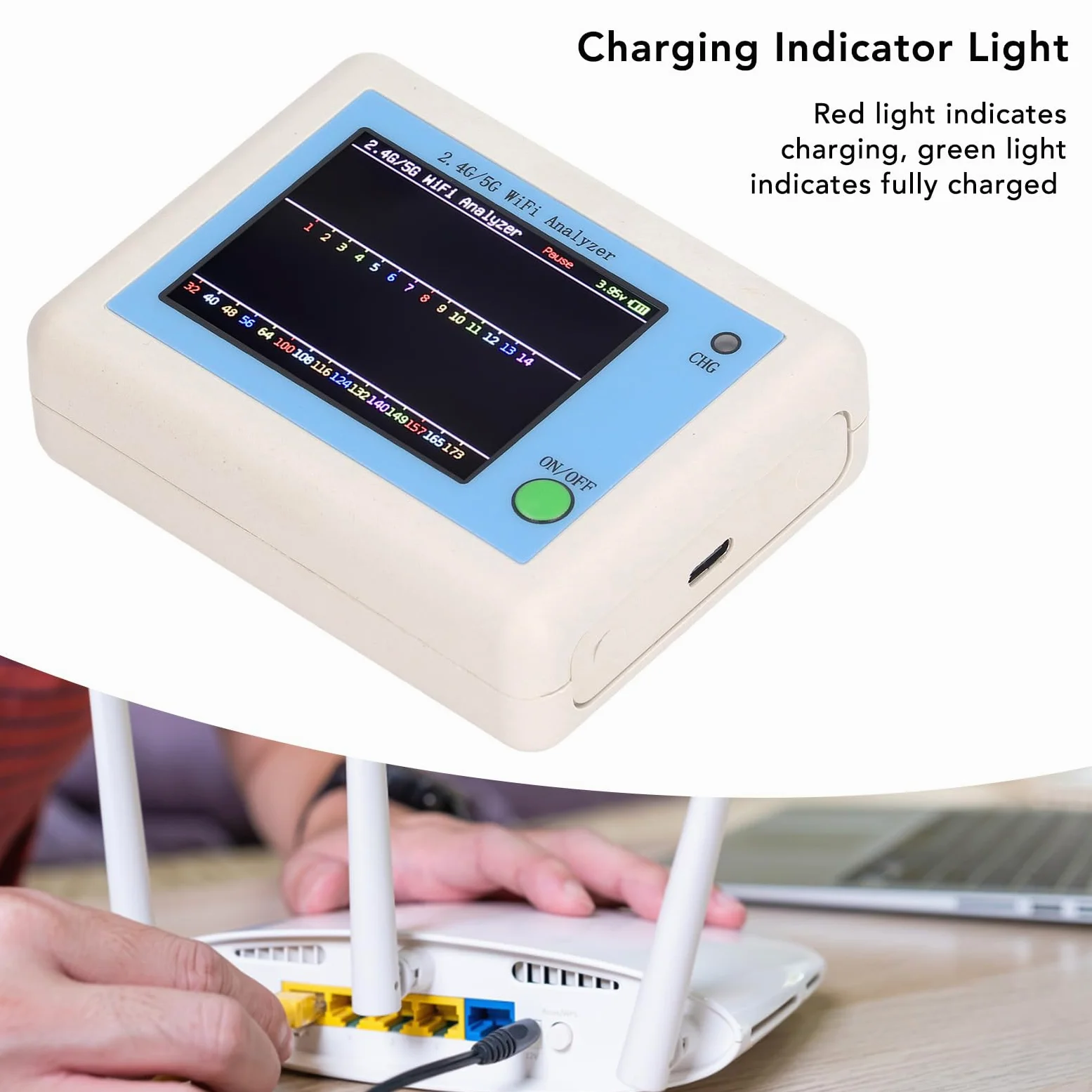 Analizzatore di segnale WIFI, 2.4G/5G Analizzatore Wifi Analizzatore di Spettro Wi-Fi, scanner di segnale WIFI Analizzatore di Rete Analizzatore di Segnale Wifi per casa e ufficio