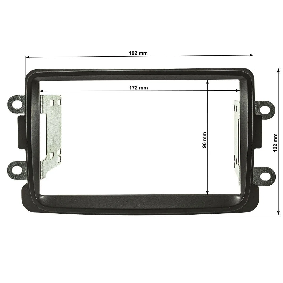 tomzz Audio 2409-017 Cornice radio doppio DIN compatibile con Dacia Lodgy Dokker Duster Sandero dal 2012 Renault Captur dal 2013 nero