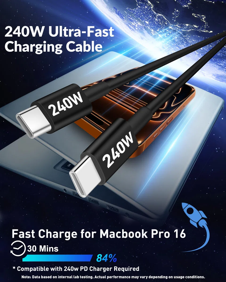 Caricabatteria da auto per iPhone 17, 16, 15 Pro Max, confezione da 2 caricabatterie da auto a 4 porte da 90 W con 4 porte USB C a ricarica rapida, accessori con cavo USB C da 240 W, 9 m, per iPhone
