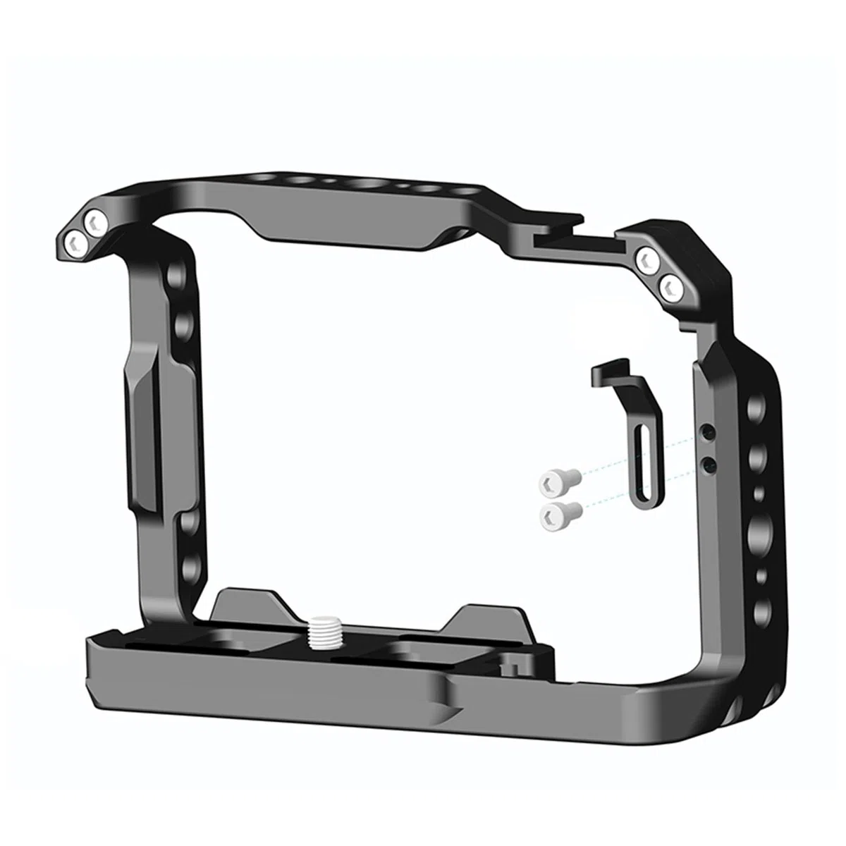 Gabbia ZV-E10 II, gabbia per fotocamera Alpha ZV-E10 ii/ZVE10 ii, con blocco tracolla per fotocamera e morsetti per cavi HDMI/SDI/USB-A/USB-C/Type-C, supporto cavo di diametro 2 ~ 6 mm