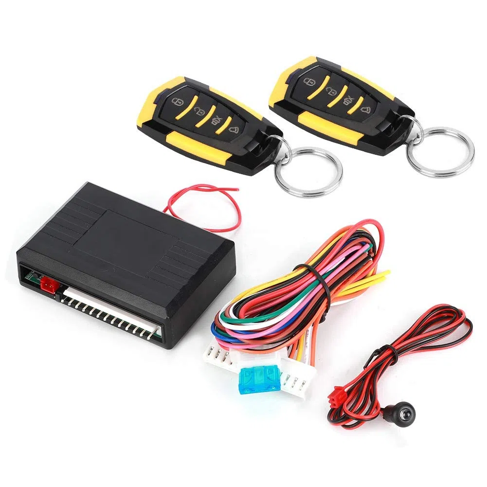 Chiusura centralizzata senza chiave, Qiilu Kit chiusura centralizzata con sistema di accesso senza chiave per allarme auto universale con telecomando