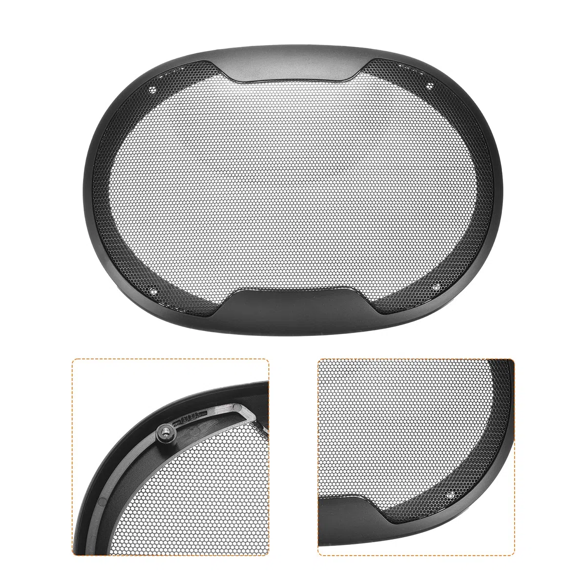 QUARKZMAN 2pz 6" x 9" Altoparlante Griglia Rete Decorativa Ovale Woofer Guardia Protezioni Copertina Parti Nero