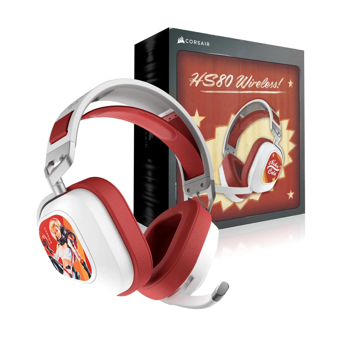 Corsair HS80 RGB WIRELESS Fallout Nuka-Cola Edition Cuffie Da Gioco Multipiattaforma – Dolby Atmos, Leggere, Microfono Di Qualità Broadcast – PC, Mac, PS5, PS4
