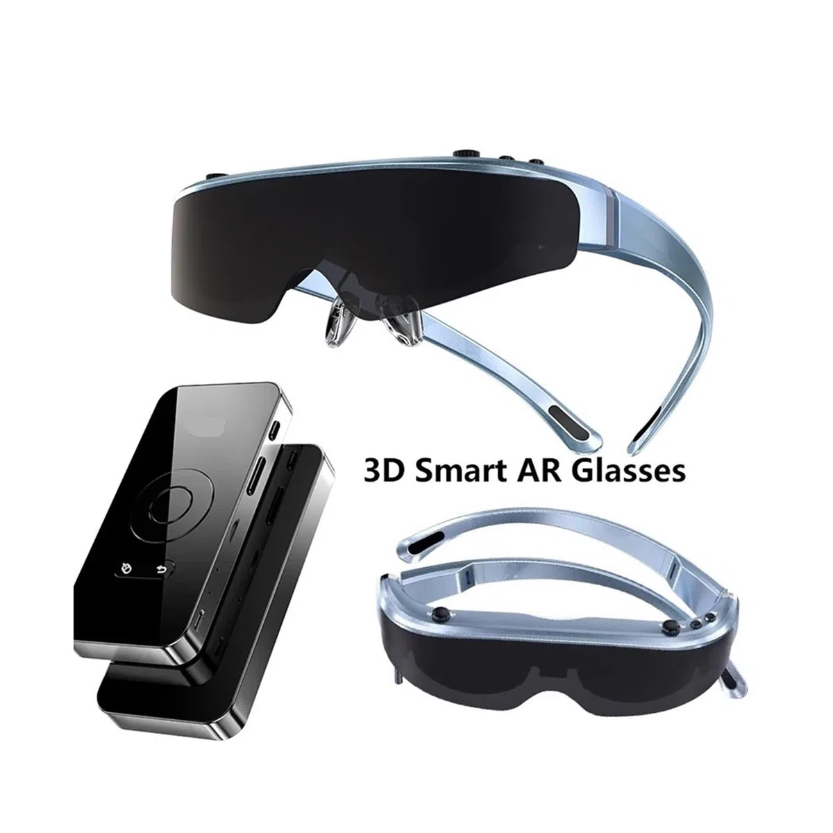 4k 1080p 3D/2D Switching VR Video Glasses Women Man Big Screen Dual Lens Virtual Mobile Theatre Ar Smart Glasses(512GB Version)