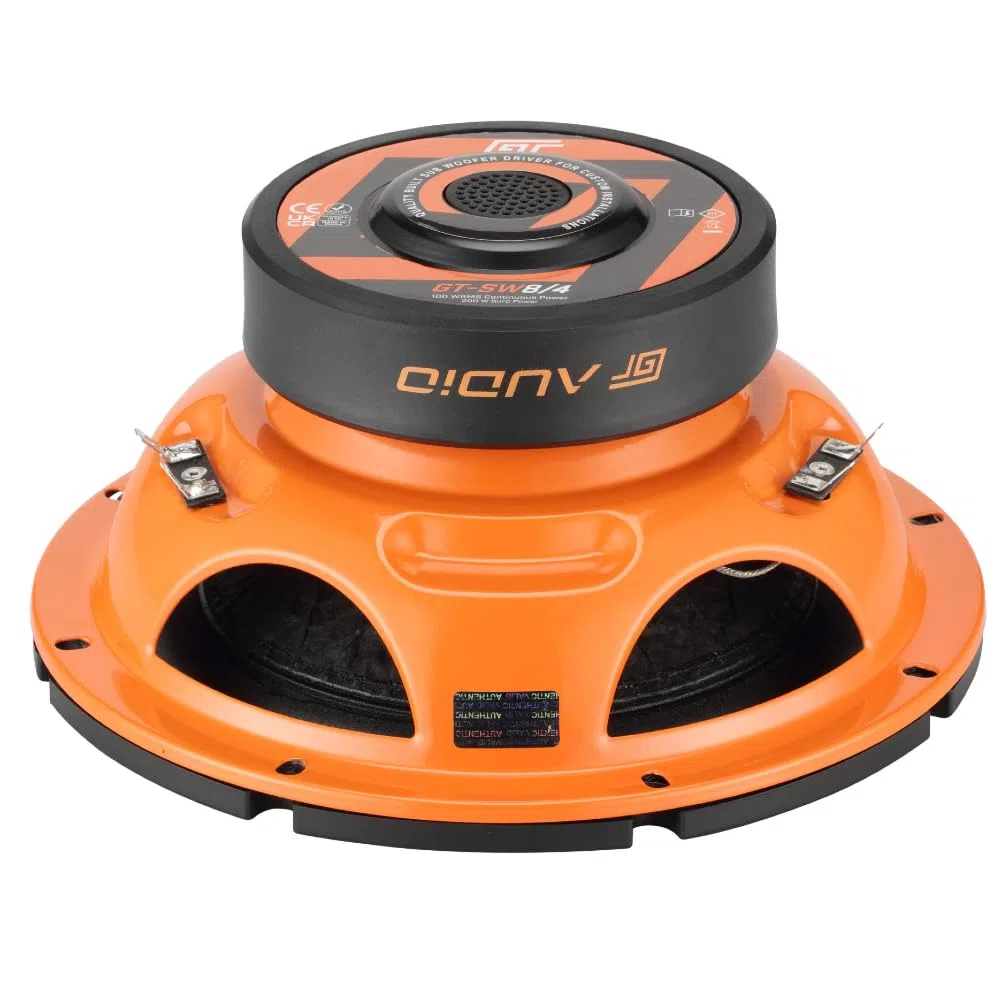 KIT SET PER BASS FACE GT AUDIO GT-SW8/4 1 subwoofer 20 cm 200 mm 8" da 100 watt rms 200 watt max doppia bobina da 4+4 ohm dvc dual voice coil per cofano bagagliaio auto, 1 pezzo