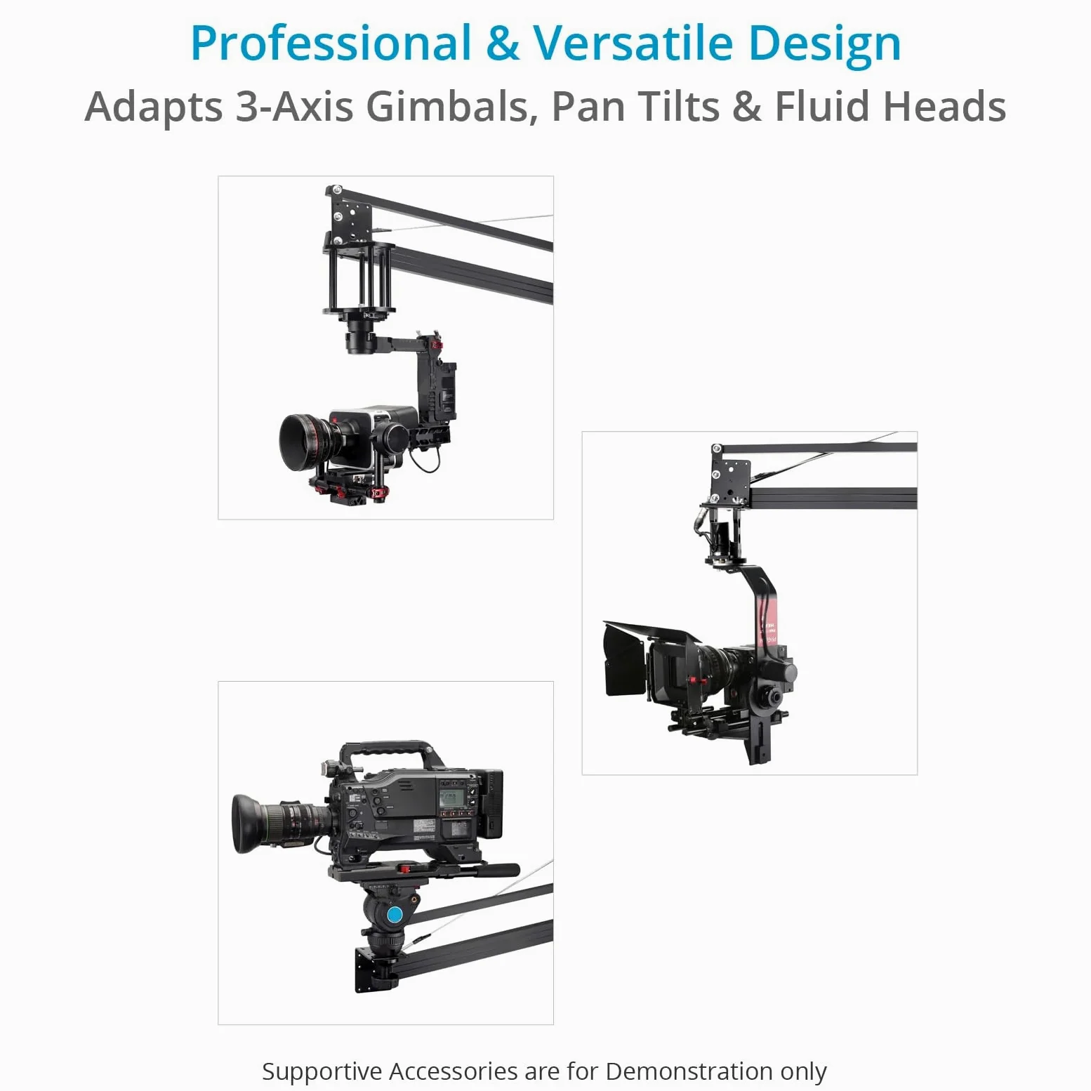 PROAIM 9ft Mini Camera Crane Portable Jib with Tripod Stand (P-9-TS) for DSLR Video Cameras up to 8kg/17.6lbs | Best Travel-Friendly Jib with Carrying Bag