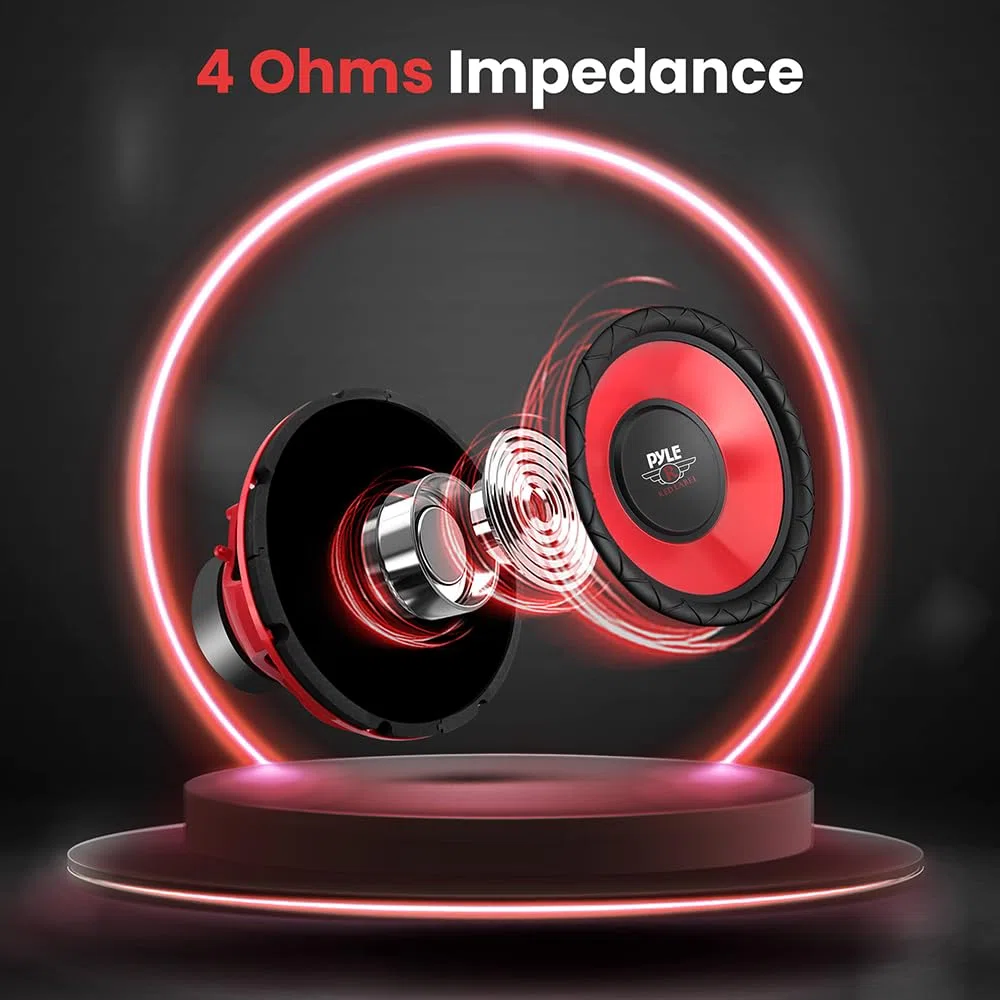 Pyle PLW10RD subwoofer per macchina Altoparlante per subwoofer 600 W