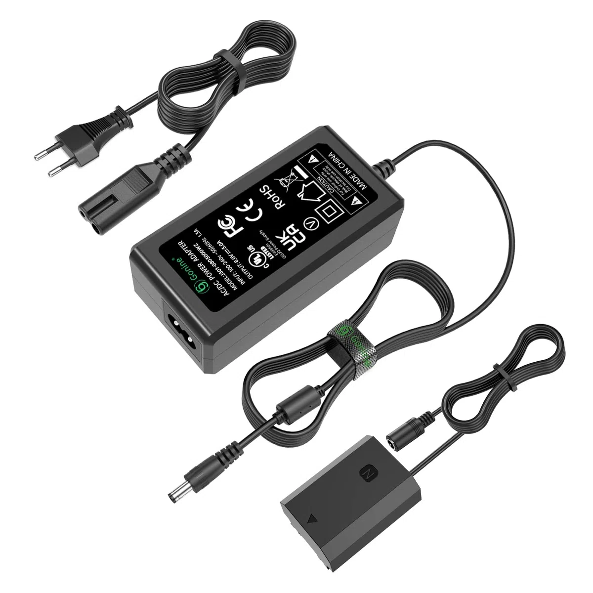 NP-FZ100 A7III A7IV Batteria fittizia Kit adattatore di alimentazione per fotocamere Sony A7 III, A7 IV, A7S III, A7R III, A7R IV, A7R V, A7C, A1, A9, A9 II, A6600, A6700, FX3, FX30, ZV-E1