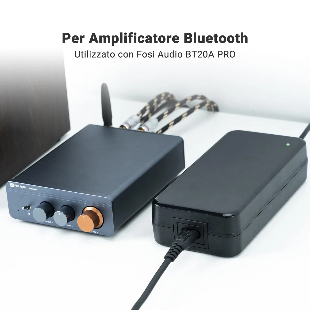 Fosi Audio 48V 5A Alimentatore Alimentatore per Home Audio Ricevitore Stereo Bluetooth Amplificatore Mini Hi-Fi Classe D Amplificatore Integrato