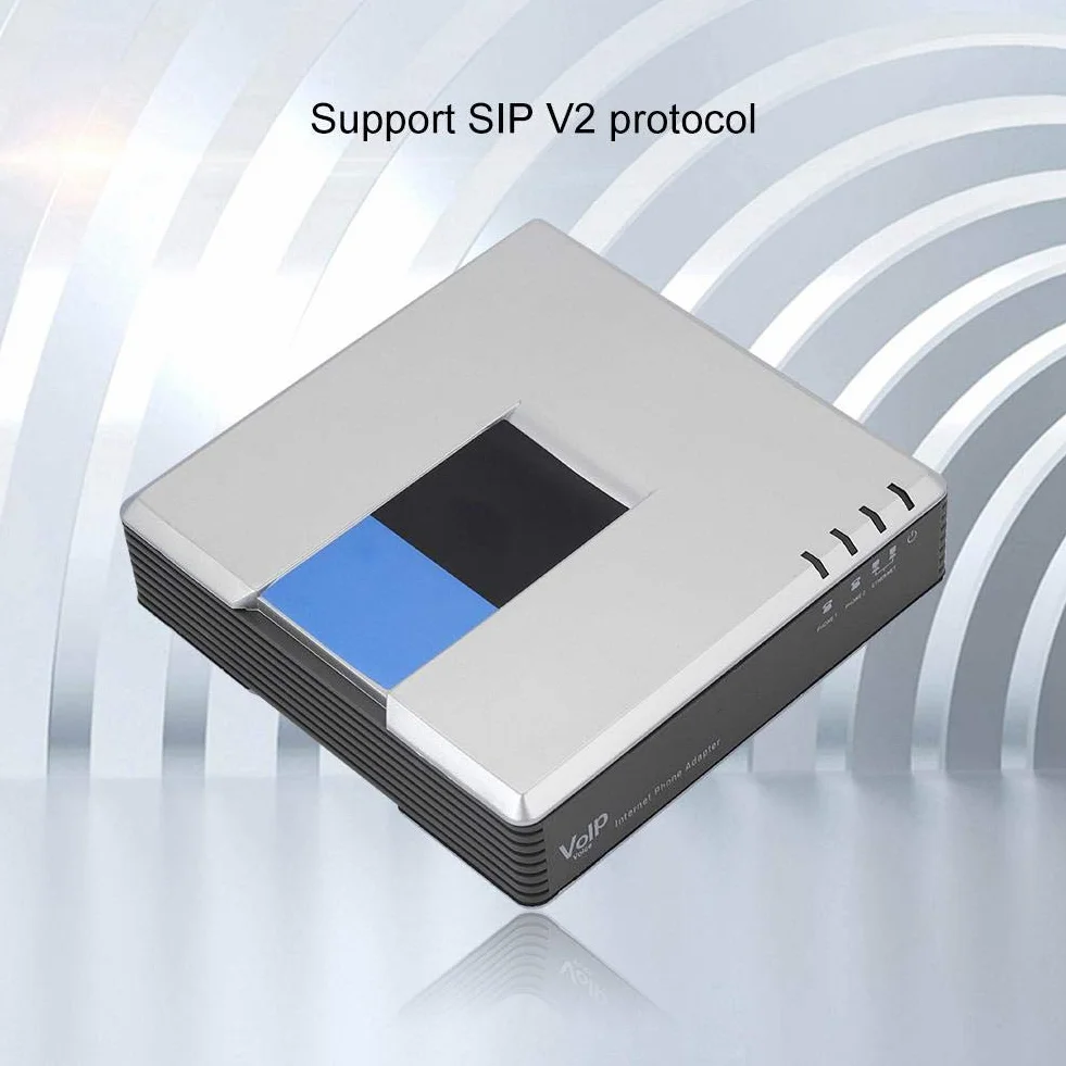 Diyeeni Adattatore Telefonico VoIP a 2 Porte, VoIP Gateway Adattatore Telefonico Analogico 2 Porte a Internet Telefono VoIP e Dispositivo con Cavo Sip RJ45 per Linksys PAP2T (EU)