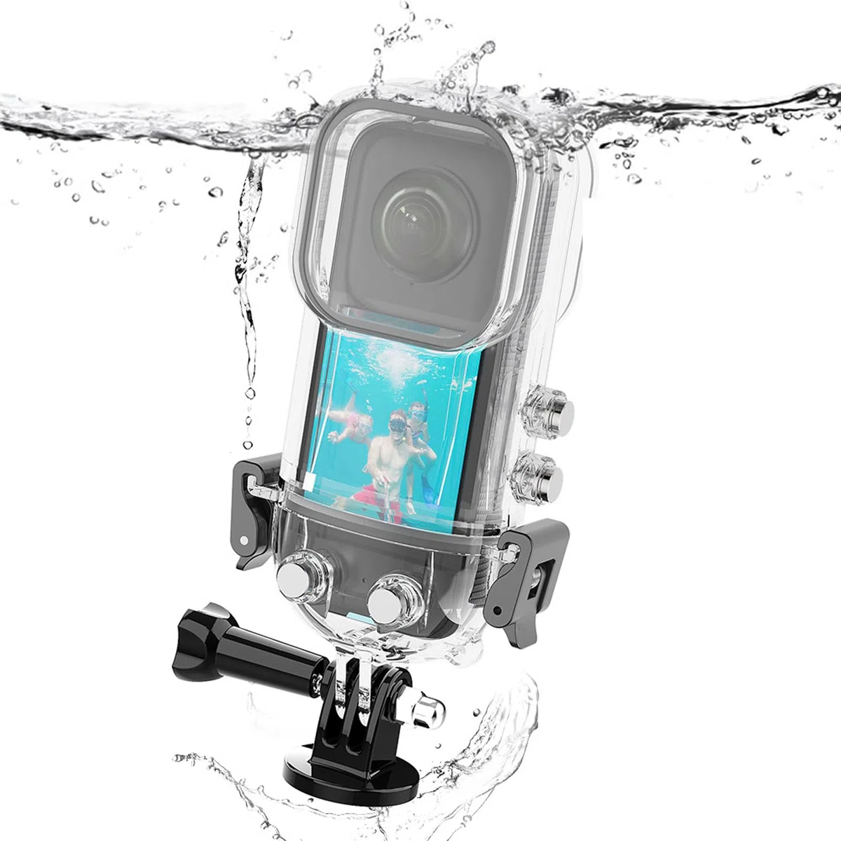 Custodia Subacquea Invisibile per Action Camera X3 Custodia Subacquea per Custodie Fotografiche X3 Cover con Staffa, Impermeabile Fino a 45 M