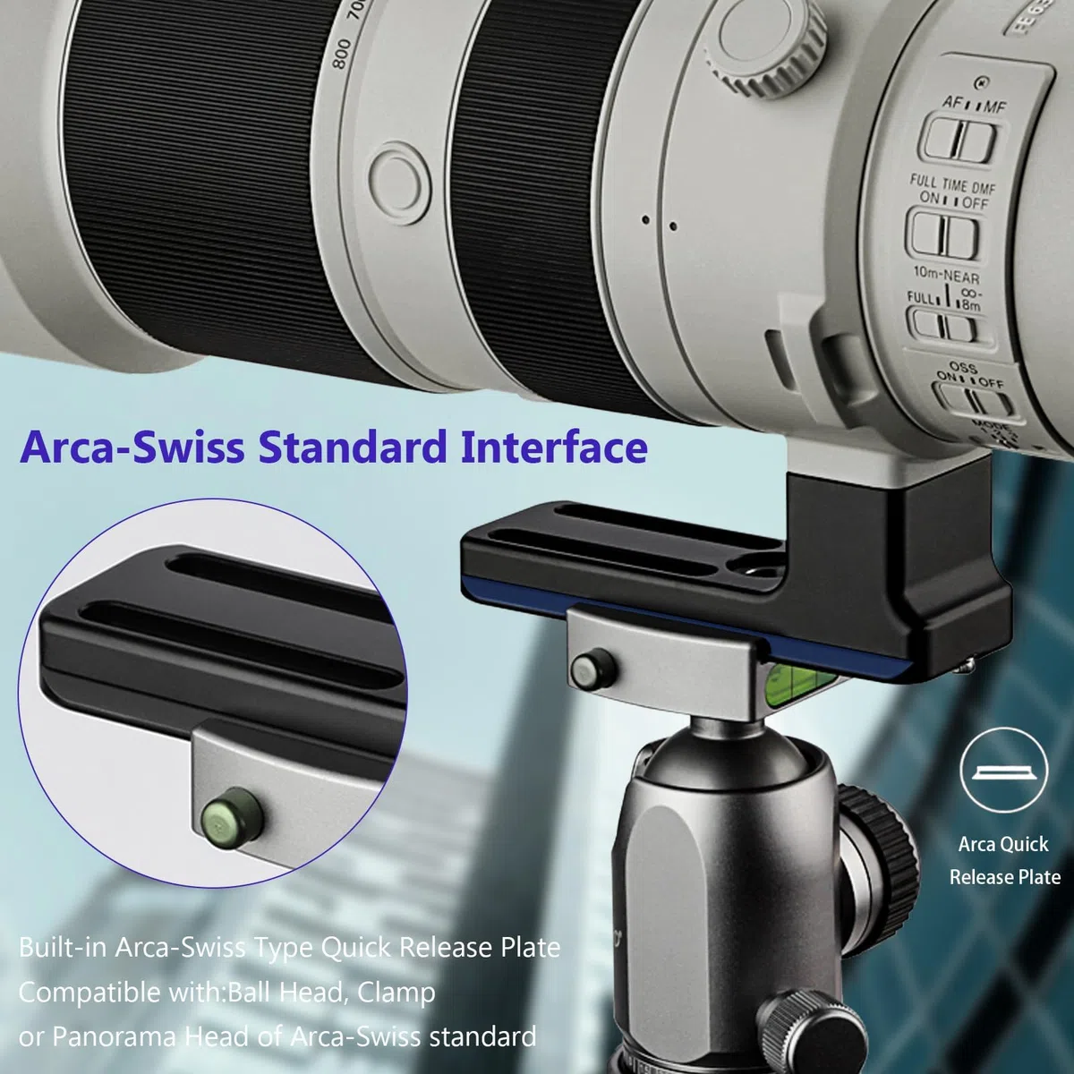 Haoge LF-S480 - Piedino di ricambio per lente Sony FE 400-800mm f/6.3-8 G OSS 400 800 con piastra di supporto a sgancio rapido tipo Arca integrata