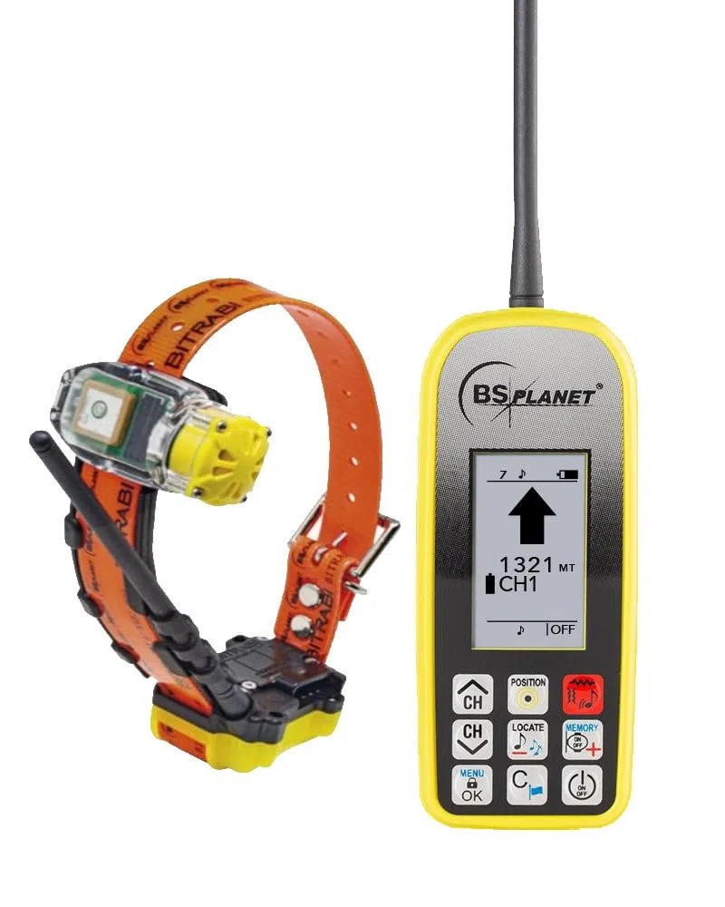 Kit MITO 5300 collare satellitare e GSM con BEEPER per cani da caccia + localizzatore satellitare GPS per cani da caccia BS103 LEGEND BT (Arancione)
