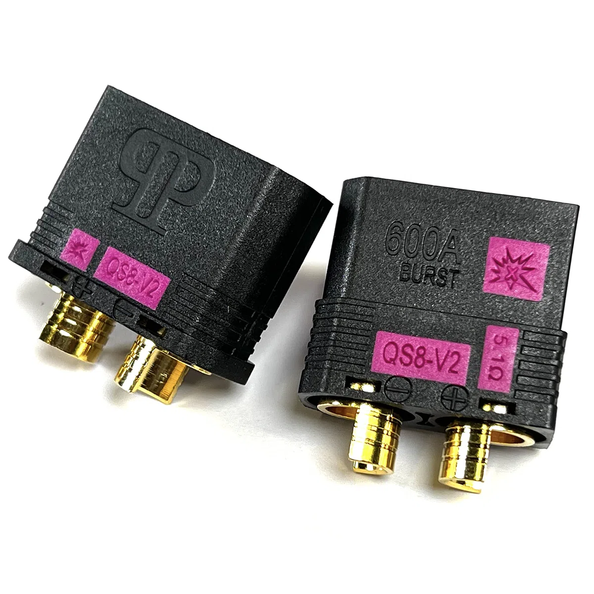 Perfect Pass QS8-V2 - Set di connettori anti-scintilla (5 pezzi) maschio e femmina + coperture per cavi (4 pezzi x 5) / nuova versione migliorata del connettore QS8-S / 600A Burst/proiettili da 8 mm