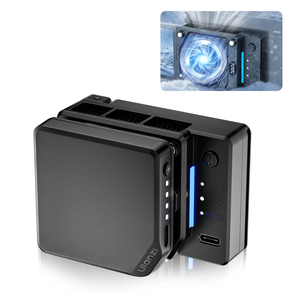 ULANZI CU01 Raffreddatore a Semiconduttore per Camera Fotografica, Sistema di Cooling Fan,Batteria Esterna da 3000mAh, Compatto e Efficace, Ideale per Sony, Canon, Nikon,Fujifilm