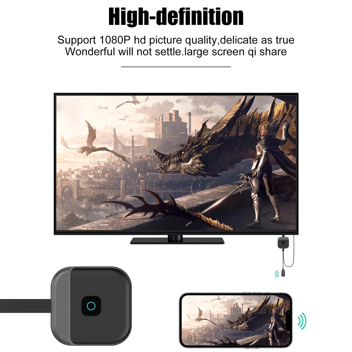OBEST Wireless Miracast HDMI Dongle 5G/2.4GHz,Adattatore di Trasmissione HDMI Wireless,Plug & Play,Compatibile con Telefono/Tablet/PC a HDTV/Proiettore,Airplay/Miracast/DLNA | Schermo Mirroring Display Trasmettitore Ricevitore Video Streaming da Apple And