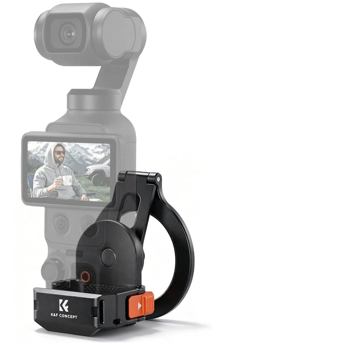 K&F CONCEPT PP62 Cornice Estensibile Magnetica per DJI Osmo Pocket 4/3, Rig Compatibile MagSafe in Lega di Alluminio CNC con Filettatura 1/4" e Slitta a Freddo, Adatta alla Custodia Originale