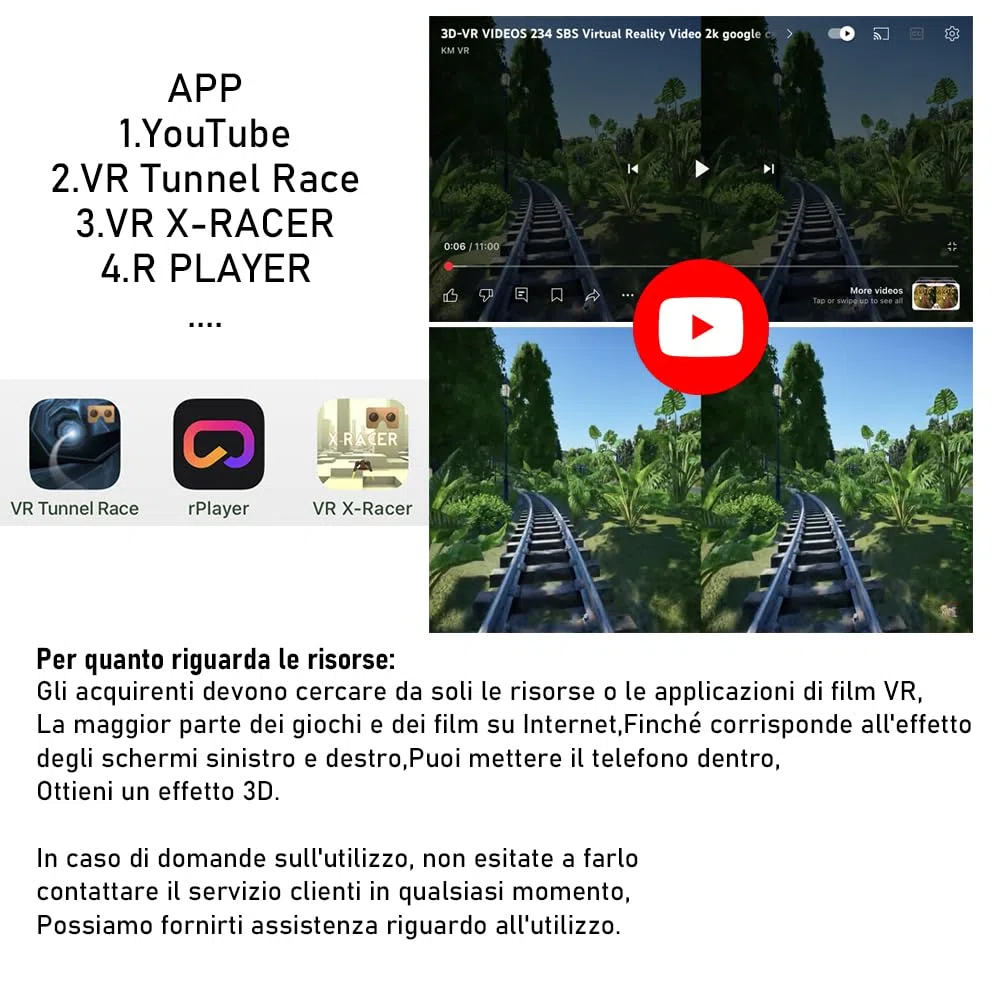 Cuffie Occhiali 3D VR con controller regolabile Supporto per realtà virtuale Protezione degli occhi Blu-ray HD da 5-7 pollici per telefono cellulare Android (bianco)