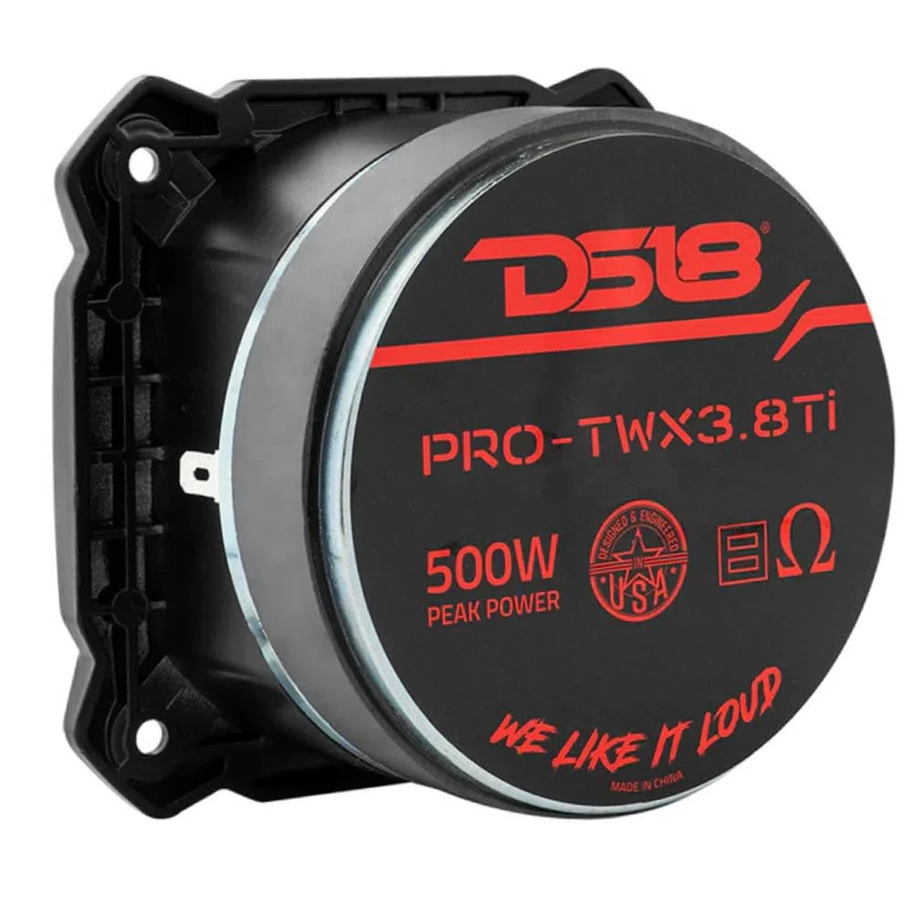 1 DS 18 PRO-TWX3.8Ti super bullet tweeter da 9,7 x 9,7 cm, da 250 watt rms 500 watt max, 8 ohm, 108 db spl, per casa, 1 pezzo + condensatore di installazione
