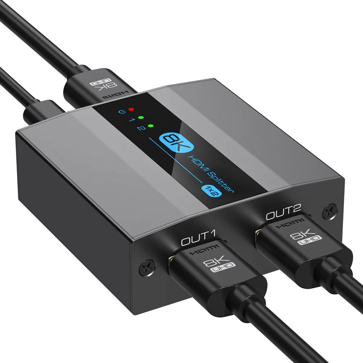 VEDINDUST 8K60Hz Splitter HDMI 4K120Hz Sdoppiatore 1 Ingresso 2 Uscite for Dual Monitors Supporto HDCP 2.3 EDID HDR10 PC TV XBox DVD PS5 PS4 ecc