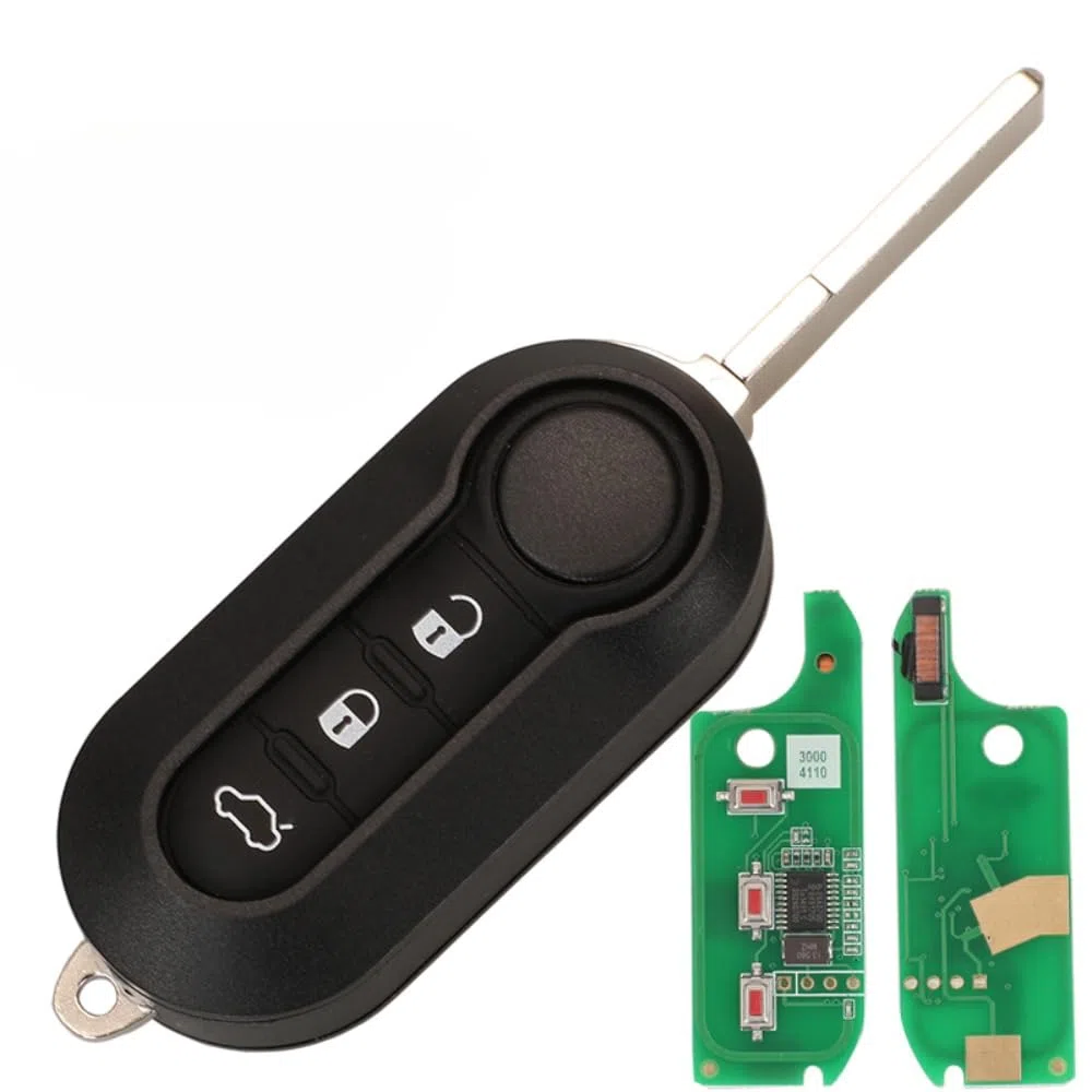 Guscio Chiave auto a distanza Controllo remoto telecomando radiocomando portachiavi per Fiat MPV Bravo/Ducato 500 Doblo Qubo Grande Punto Citroen Jumper Peugeot Boxer 433.92 ID46