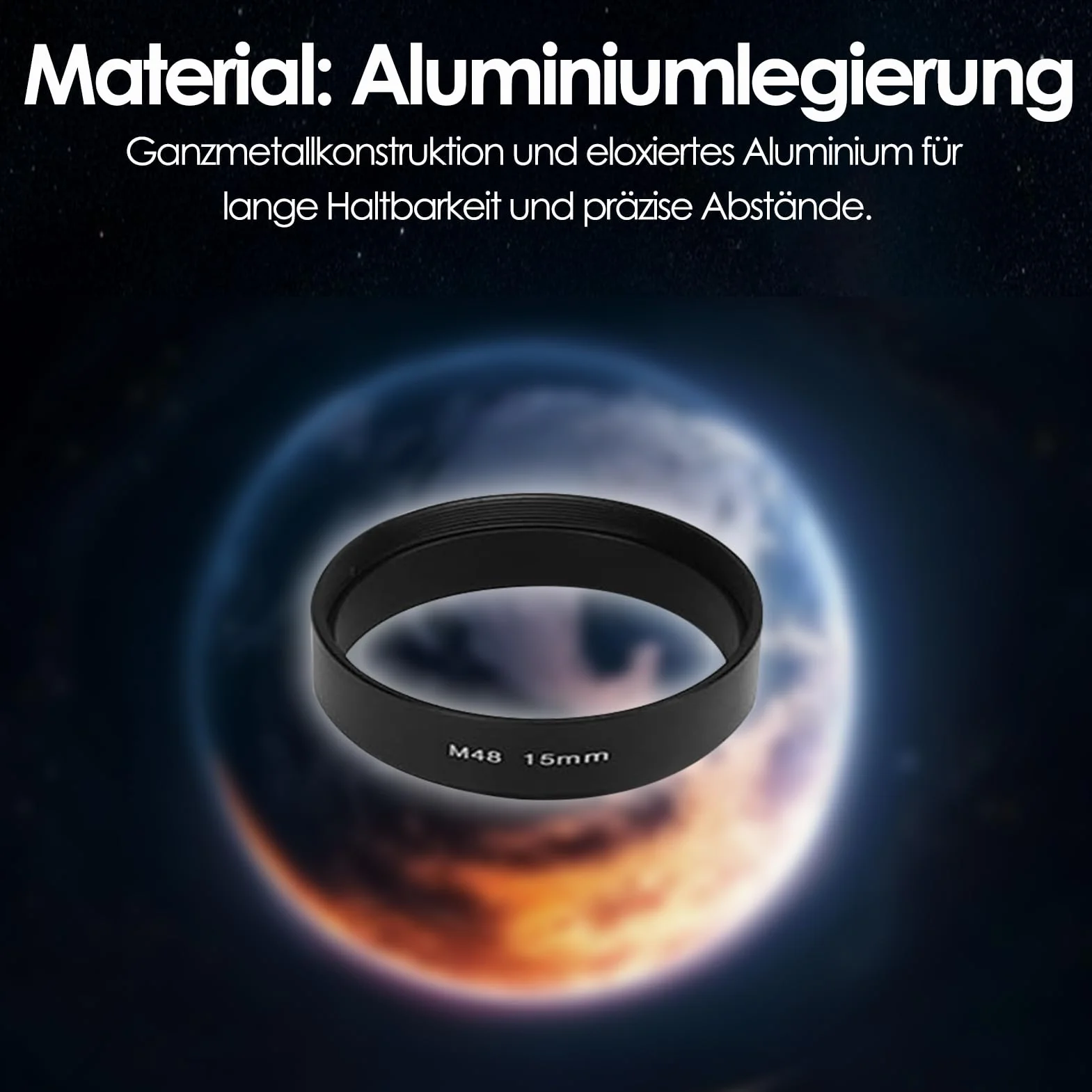 Set di 8 Tubi di Prolunga per Lunghezza Focale M48x0,75, Elimina i Problemi di Messa a Fuoco, di Prolunga 3 5 7 10 12 15 20 30 Mm, per la Fotografia del Telescopio
