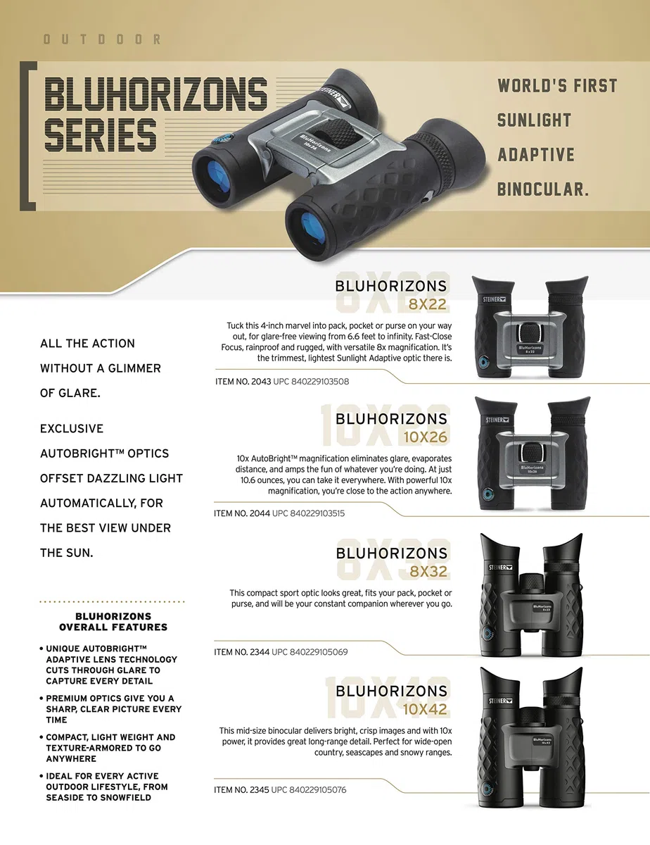Steiner BluHorizons - Binocolo con tecnologia lenti esclusiva, protezione per gli occhi, compatto, leggero, ideale per attività all'aperto ed eventi sportivi, 10x42