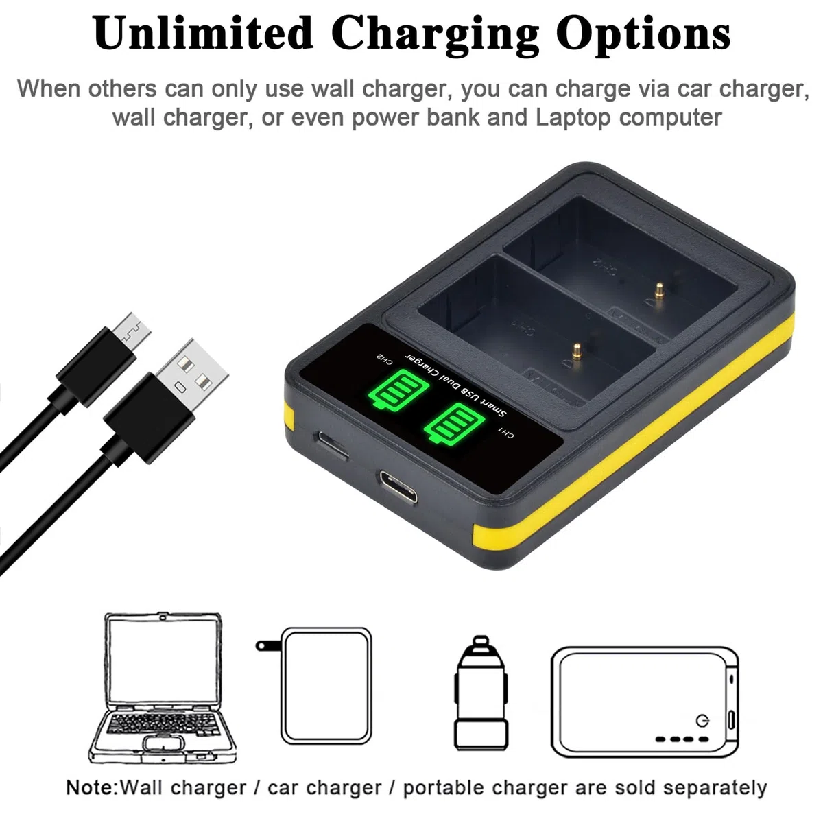 DuraPro - 2 batterie BP-511A BP-511 BP 511 BP511A + caricatore LCD Dual USB per Canon EOS 5D 10D 20D 20D 30D 40D 50D 300D D30 D60 Rebel PowerShot G1 G2 G3 G5 G6 Pro 1 Pro 90 Fotocamera Pro 90IS