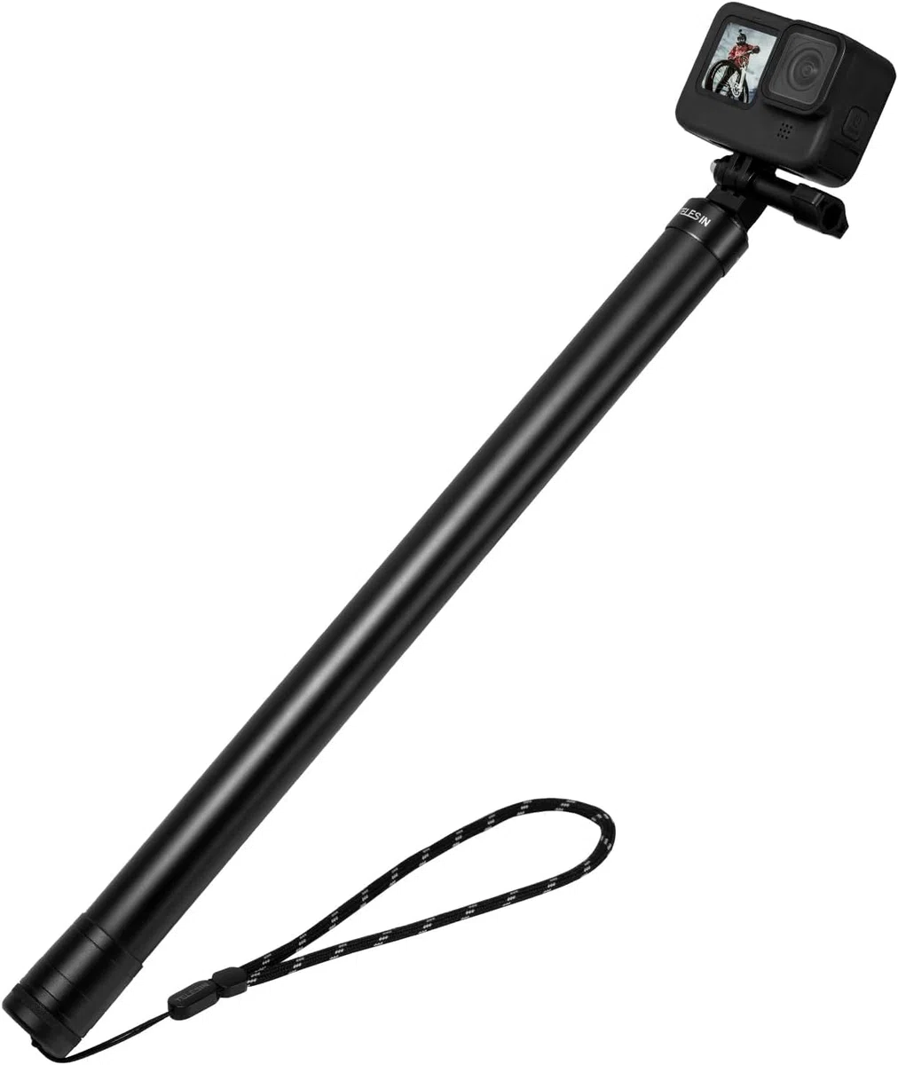 TELESIN 300cm Invisible Selfie Stick, Monopiede Retrattile in Fibra di Carbonio, Bastone Selfie Stick per Go Pro Hero 13 12 11 10 9 8 DJI Osmo 360 Action 5 Pro 4 3 Insta360 X5 X4 X3, ecc