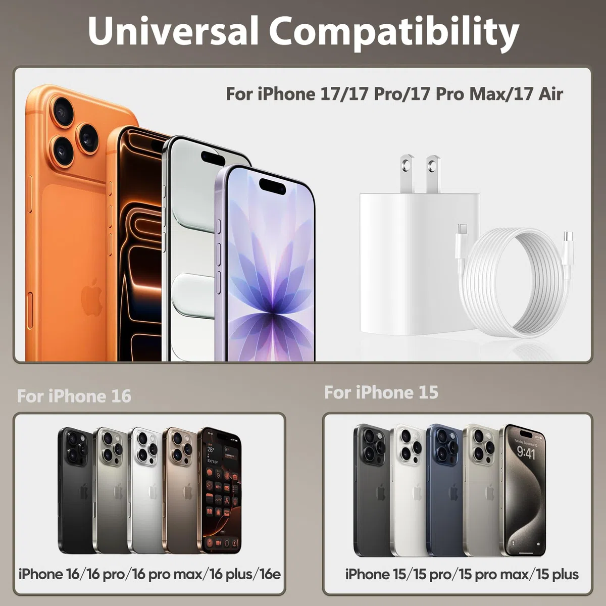 i.Phone 15 Pro Max - Caricabatterie per ricarica rapida, da USB C a C, lungo 1,8 m, con blocco di ricarica veloce da 20 W, per i.Phone 15/15 pro/15 pro max/15 Plus, i Pad Pro/air, Google Pixel,
