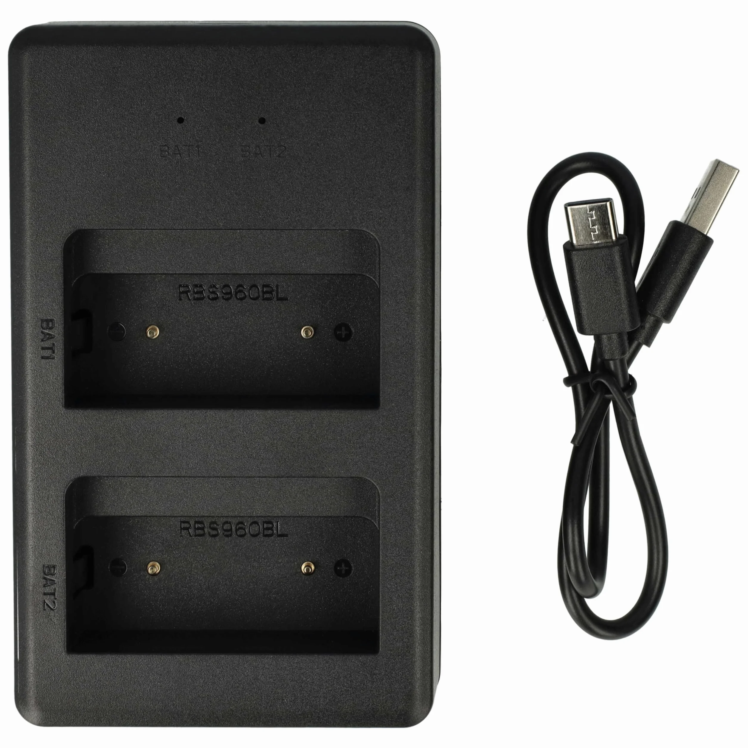 vhbw Caricabatterie doppio compatibile con Scanreco Fasse, FBS590, EFFER, Fassi batterie per radio - Stazione di ricarica + cavo USB-C, 7,2V, 0,6A