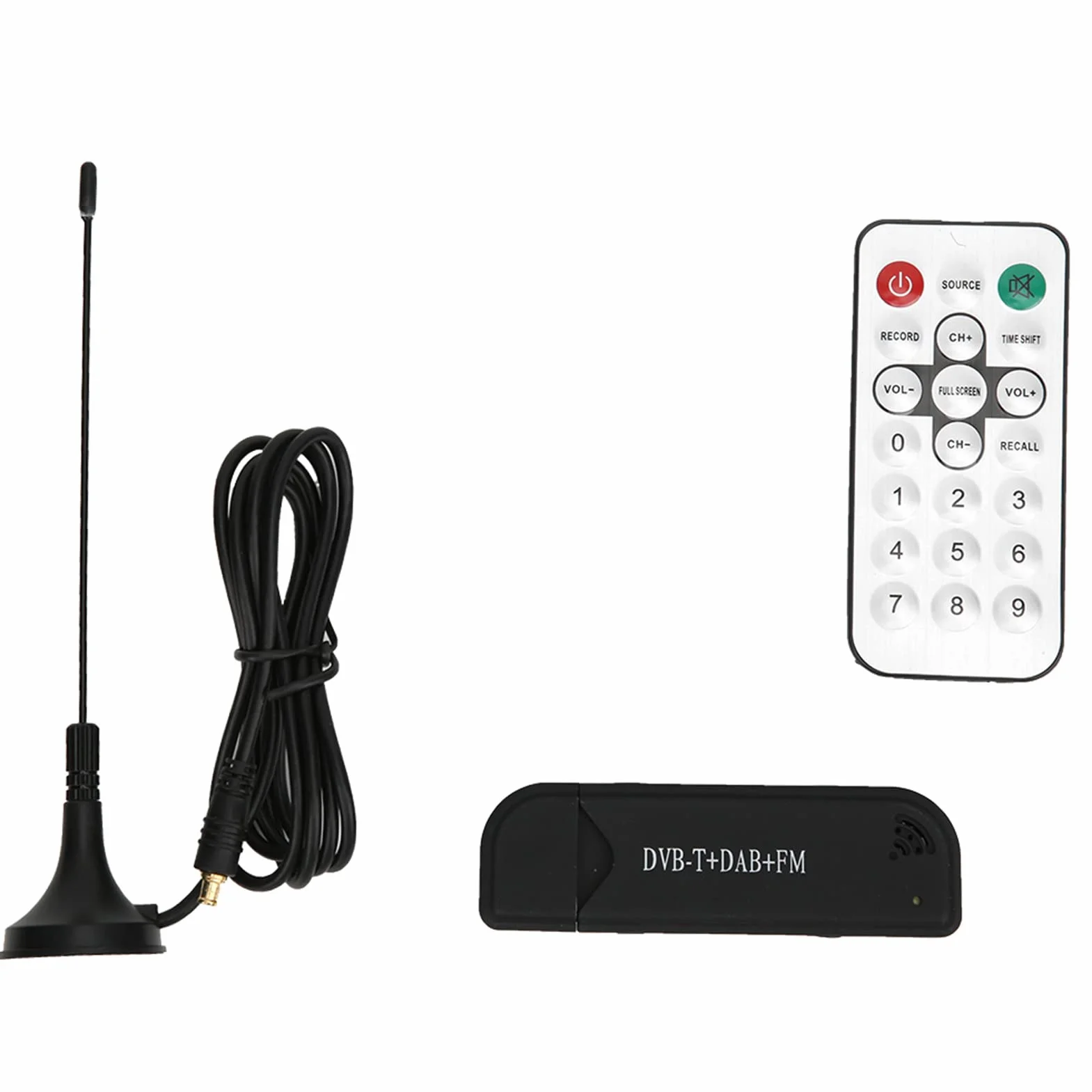 RTL2832U Ricevitore Sintonizzatore TV Digitale USB DVB-T FM SDR Dongle Stick per Utenti di Driver DAB con Registrazione Video in Tempo Reale e Supporto Multilingue