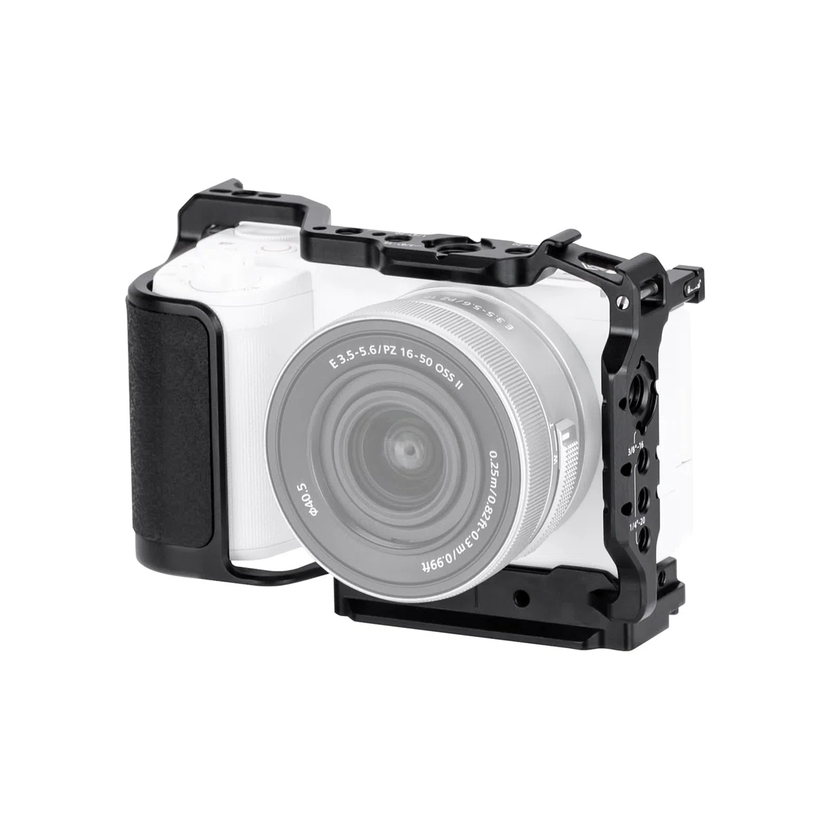 Nitze ZV-E10 II Cage, gabbia per fotocamera Sony ZV-E10 II, con 2 guide NATO integrate, scarpa Cold Shoe, impugnatura ergonomica, piastra a sgancio rapido per Arca-Swiss T-S14A