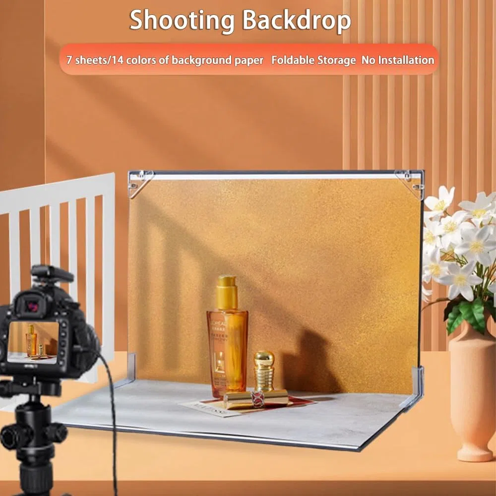 Kit di fondali fotografici per fotografia alimentare, 7 pezzi, 14 modelli, kit da tavolo per piccoli prodotti – puntelli piatti per gioielli e cosmetici (40,6 x 29,2 cm)