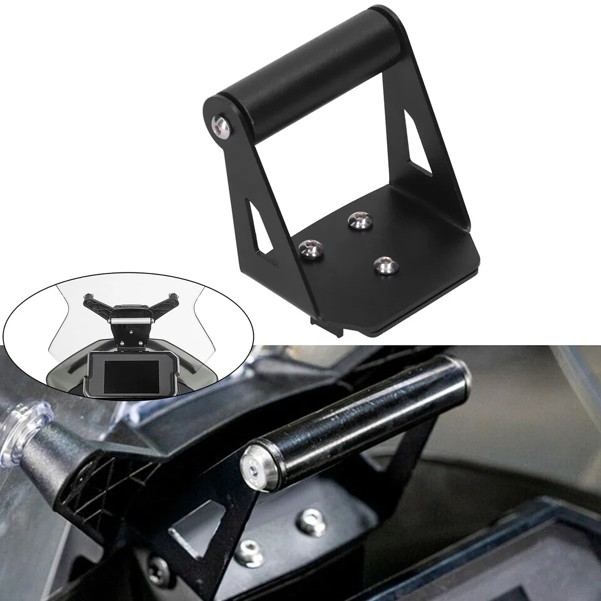 KIMISS Staffa di navigazione-Supporto di navigazione per moto Supporto per telefono GPS Supporto per parabrezza Supporto per telefono adatto per 790 Adventure/R/ADV 2019-2021