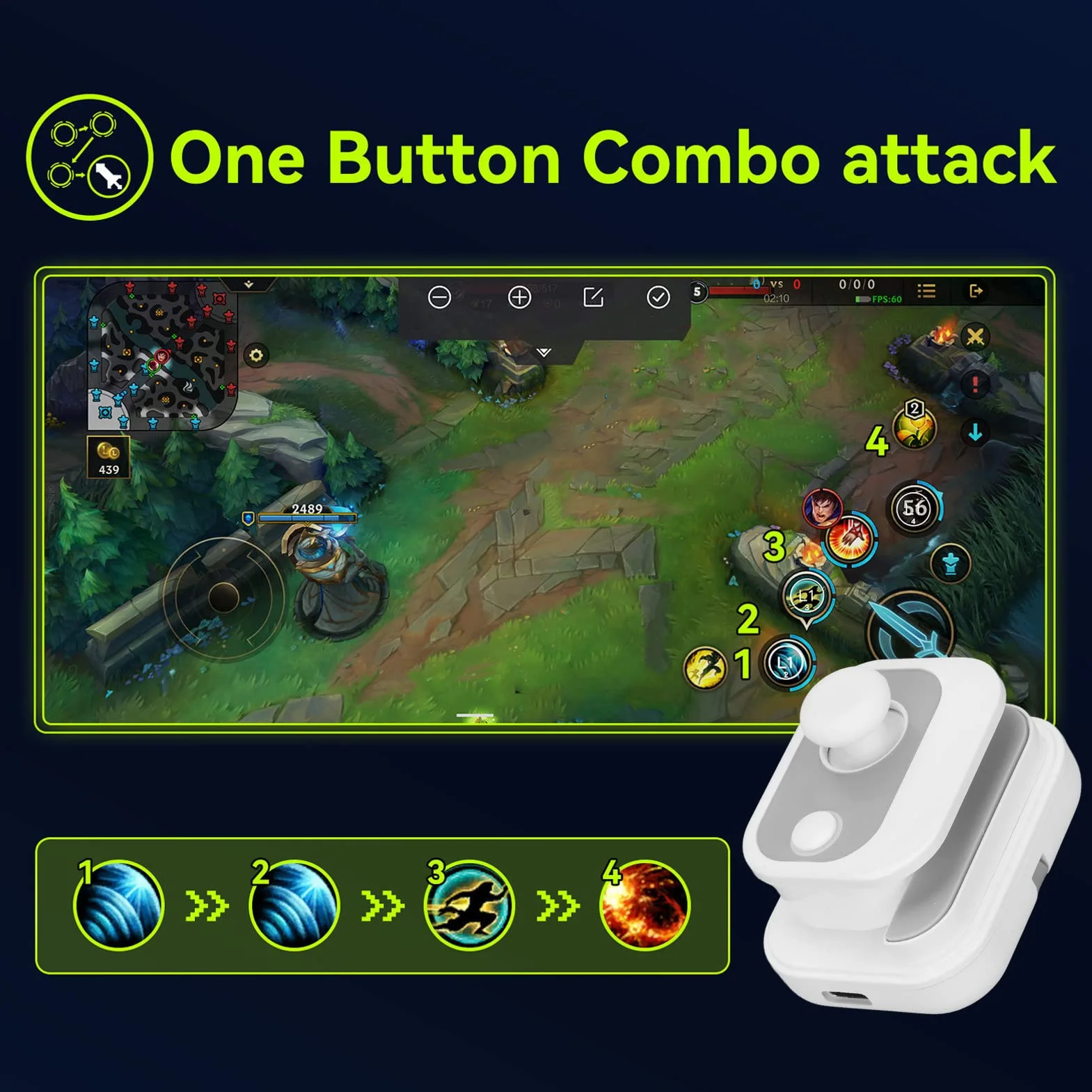 Joystick per Controller di Gioco Mobile per Telefono Android, Gamepad di Gioco per Smartphone Bluetooth 5.2 Tipo C, Controller di Gioco Joypad per Schermo di Controllo del Gioco (Bianco)