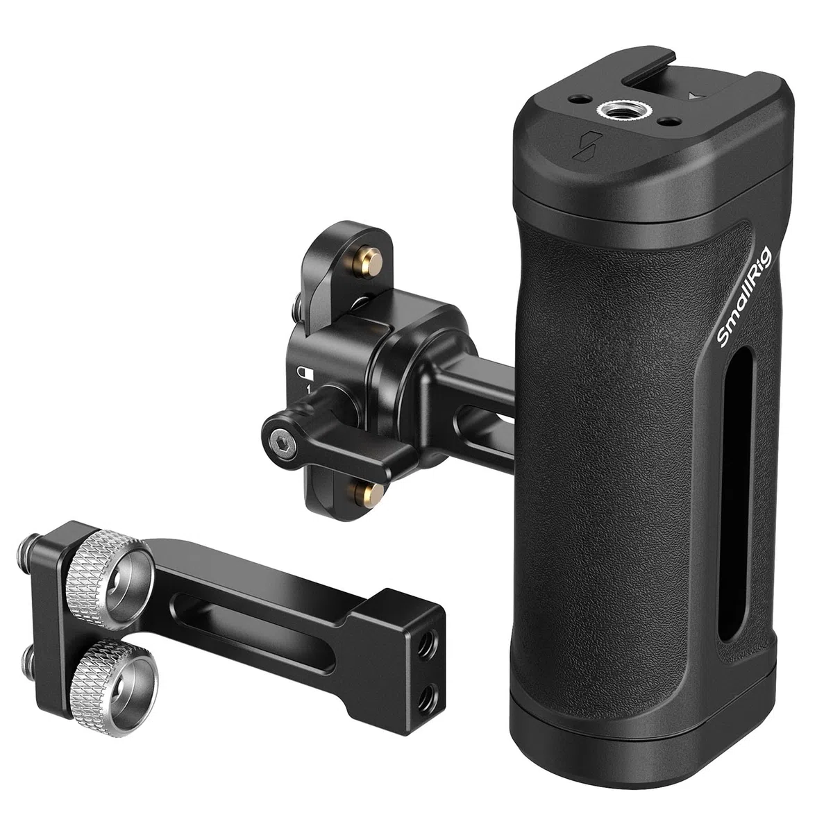 SMALLRIG Kit mini maniglia laterale leggera con fori filettati da 1/4"-20 e morsetto NATO, capacità di carico fino a 10 kg, maniglia ergonomica per fotocamera per mano sinistra o destra - 5532