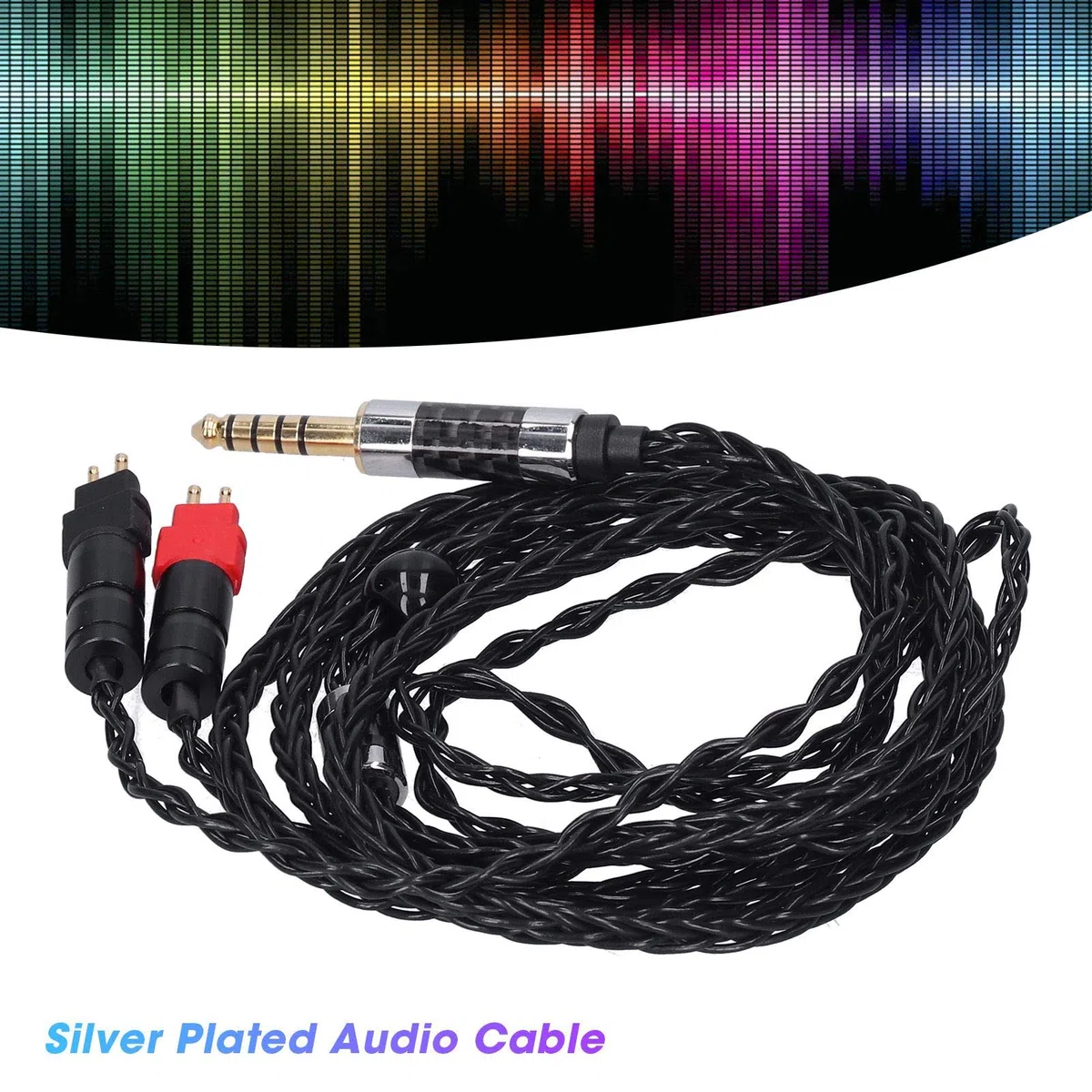 ASHATA Cavo di Ricambio per, Cavo Placcato Argento OCC Bilanciato a Doppio Ago a 8 Core per HD600 HD580(4.4MM Bilanciati)